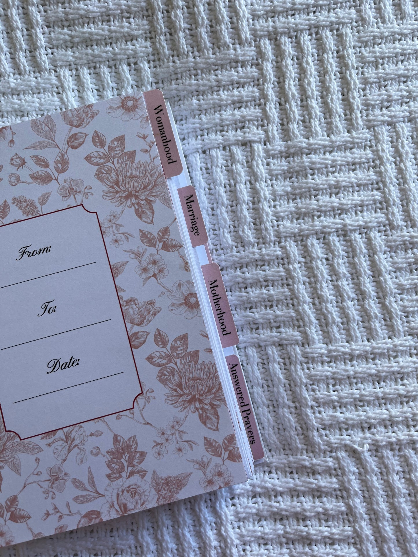 Personalised Devotional Journal for Mothers & Wives in Floral Pink and Yellow