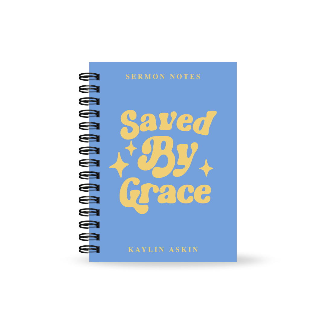 Saved By Grace Sermon Notebook (Multiple Colours)