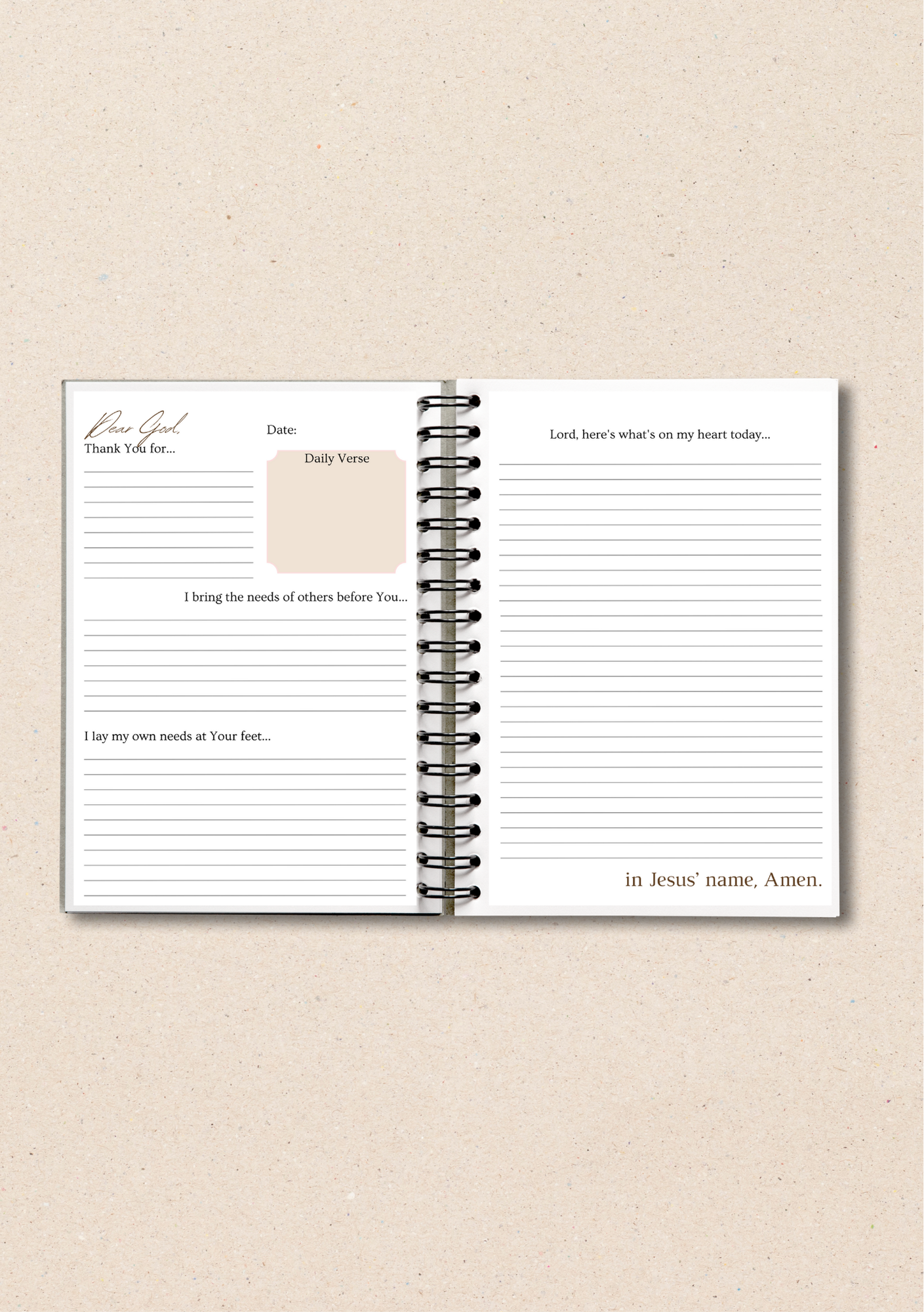 Personalised Brown Guided Prayer Journal
