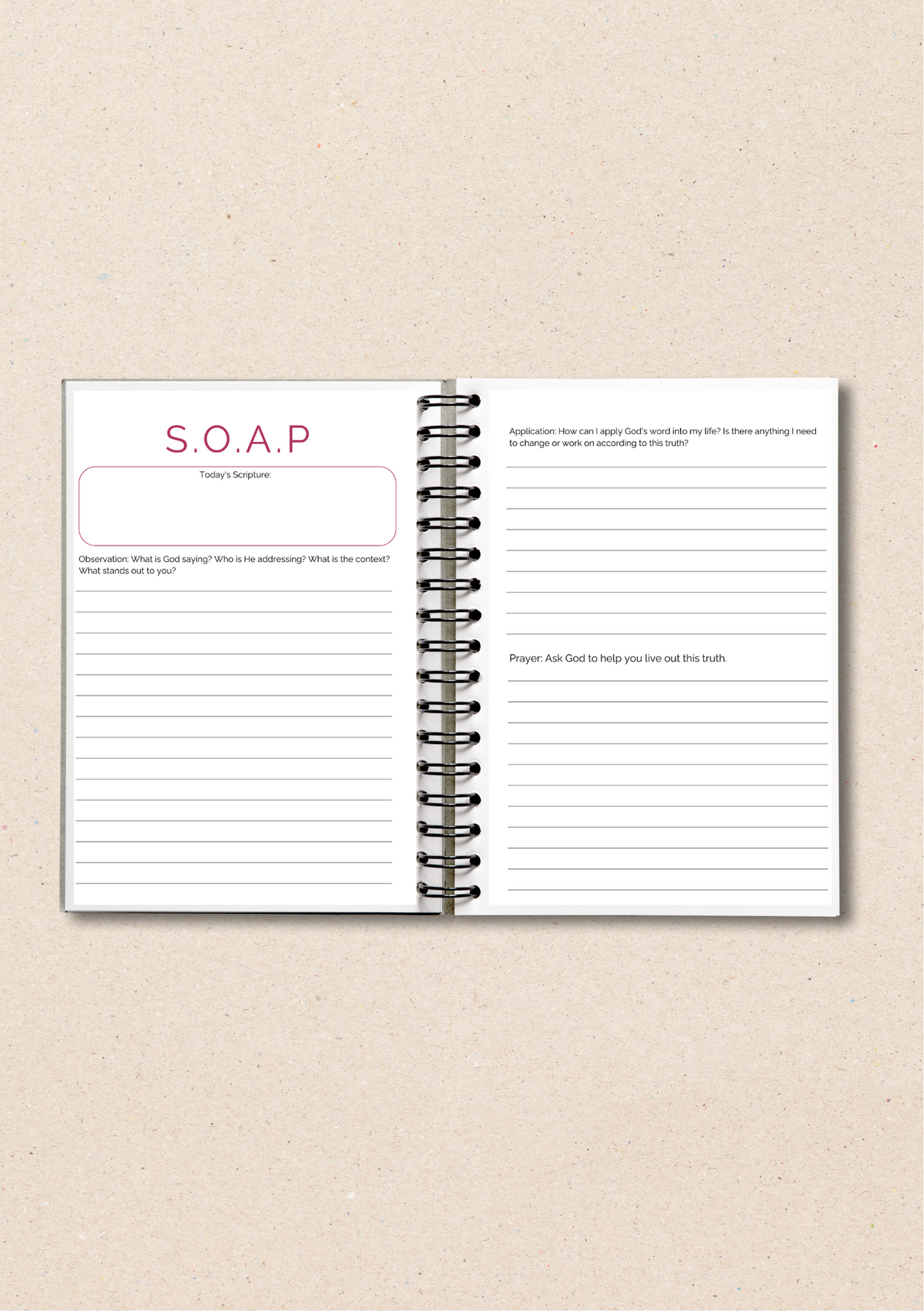 Personalised Pink Prayer and Bible Study Journal in One