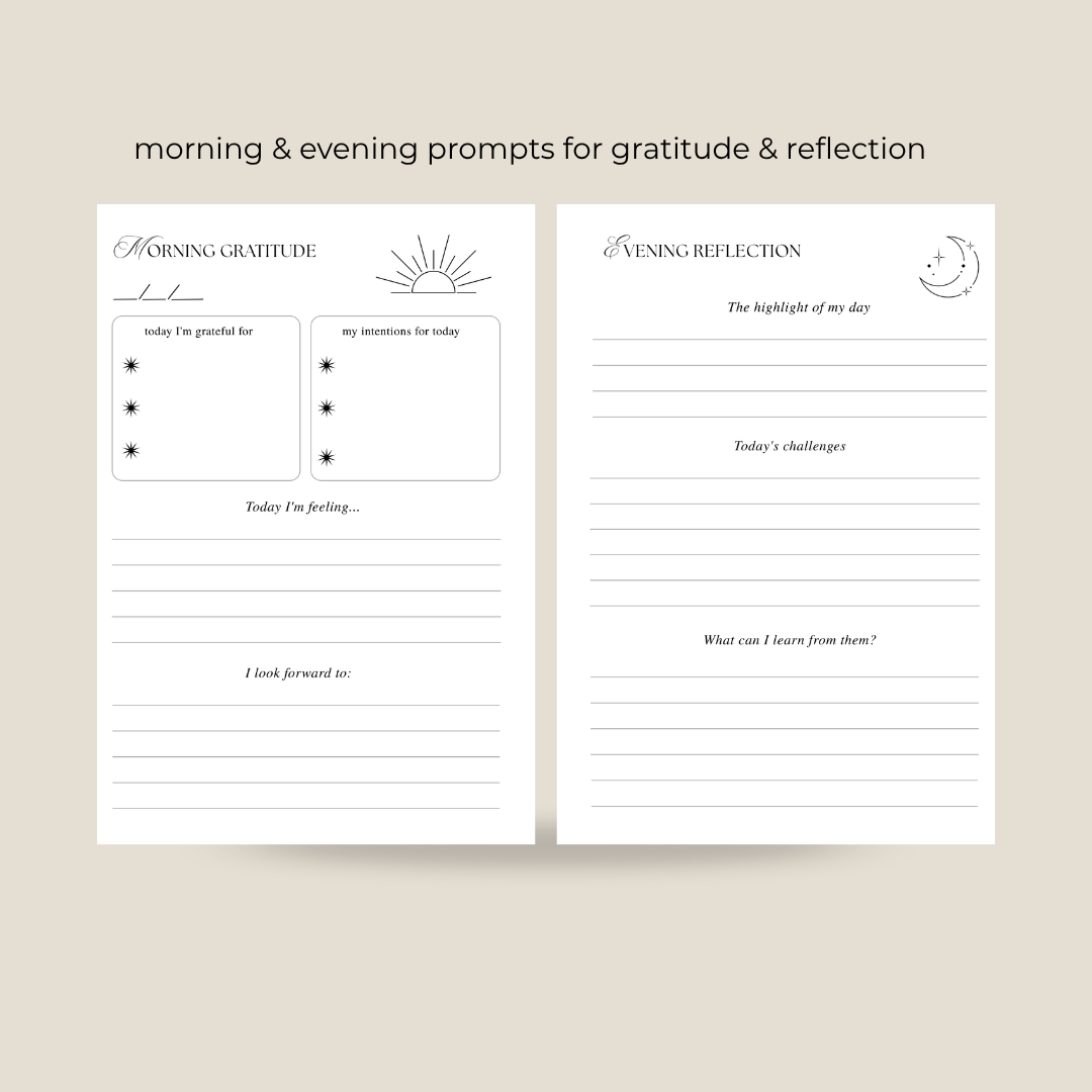 Gratitude Journal with daily prompts for gratitude, growth and reflection