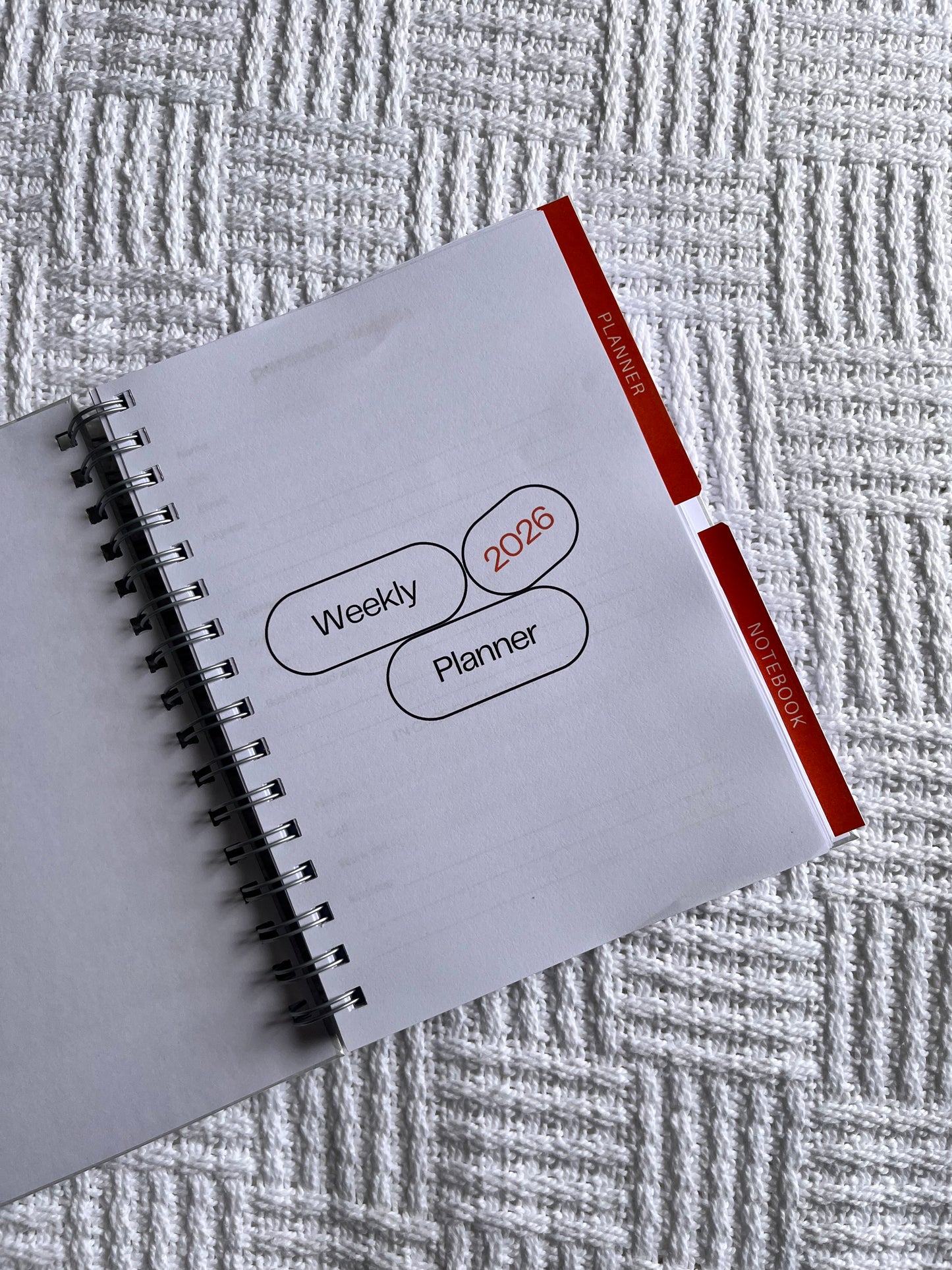 Men's Grey & Orange 2026 Combined Weekly Planner + Notebook (Undated)