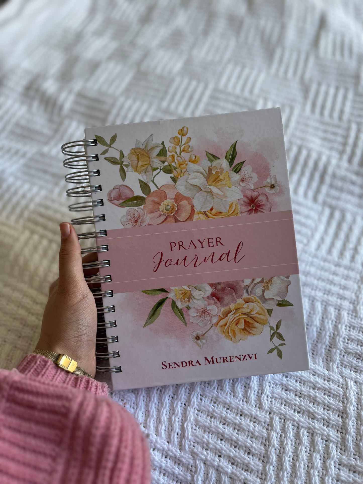Personalised Devotional Journal for Mothers & Wives in Floral Pink and Yellow