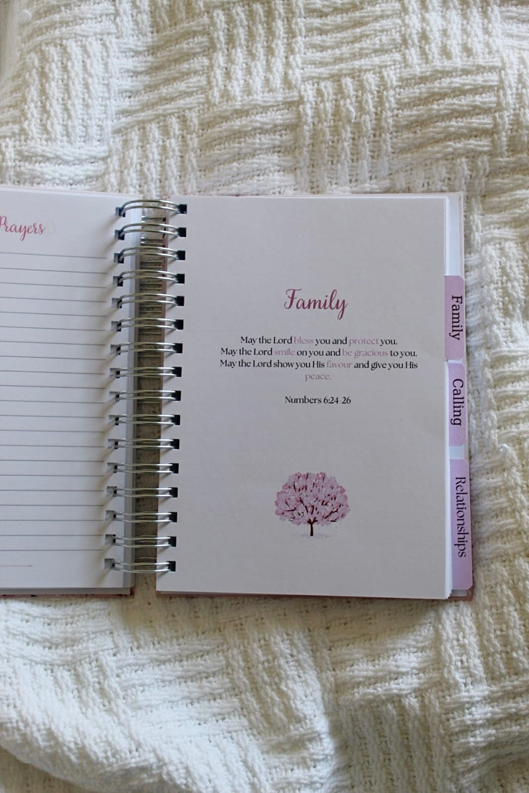 Cherry Blossom Pink Prayer Journal with Sections