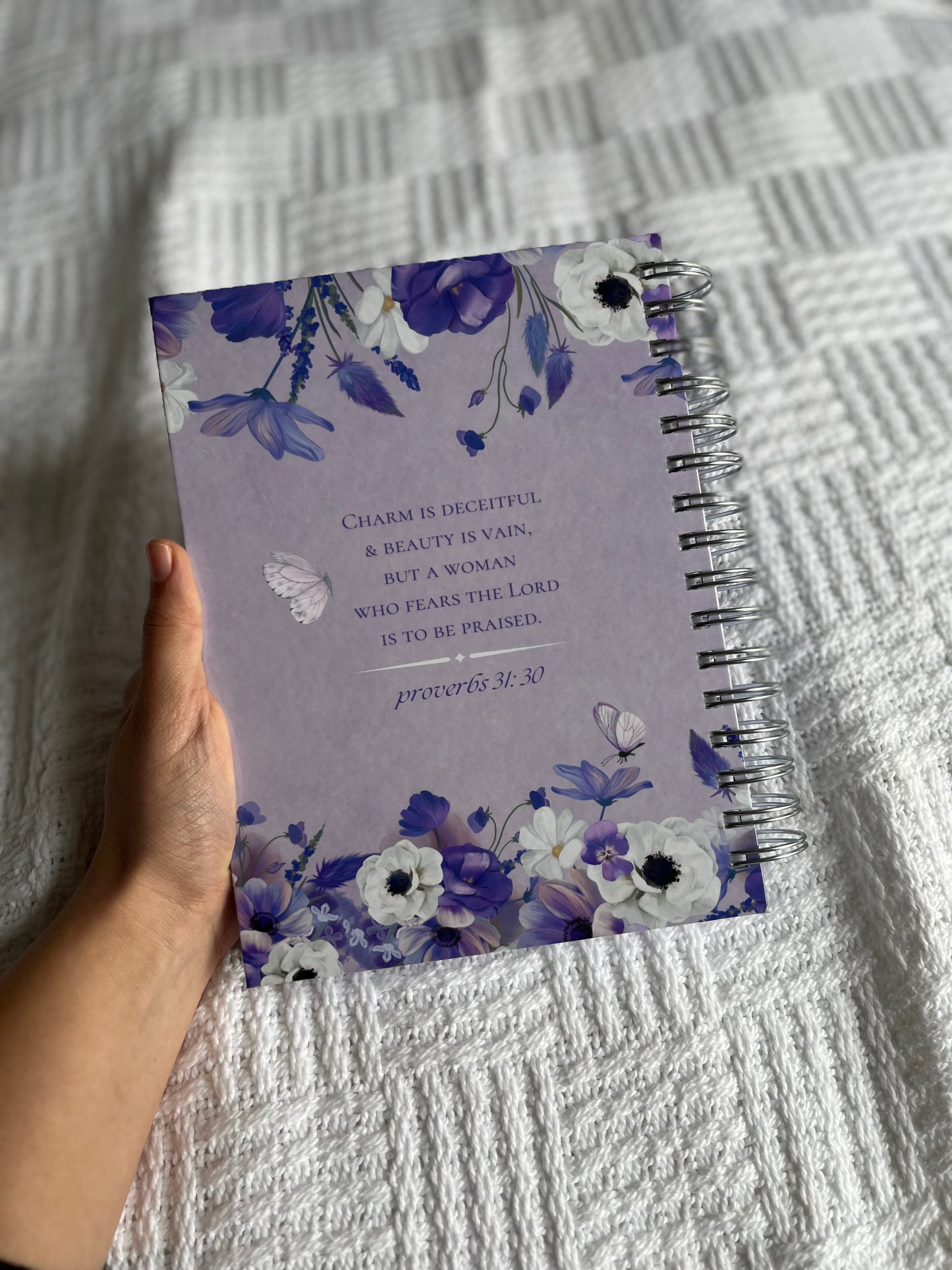 Personalised Purple Floral Devotional Journal for Mothers and Wives