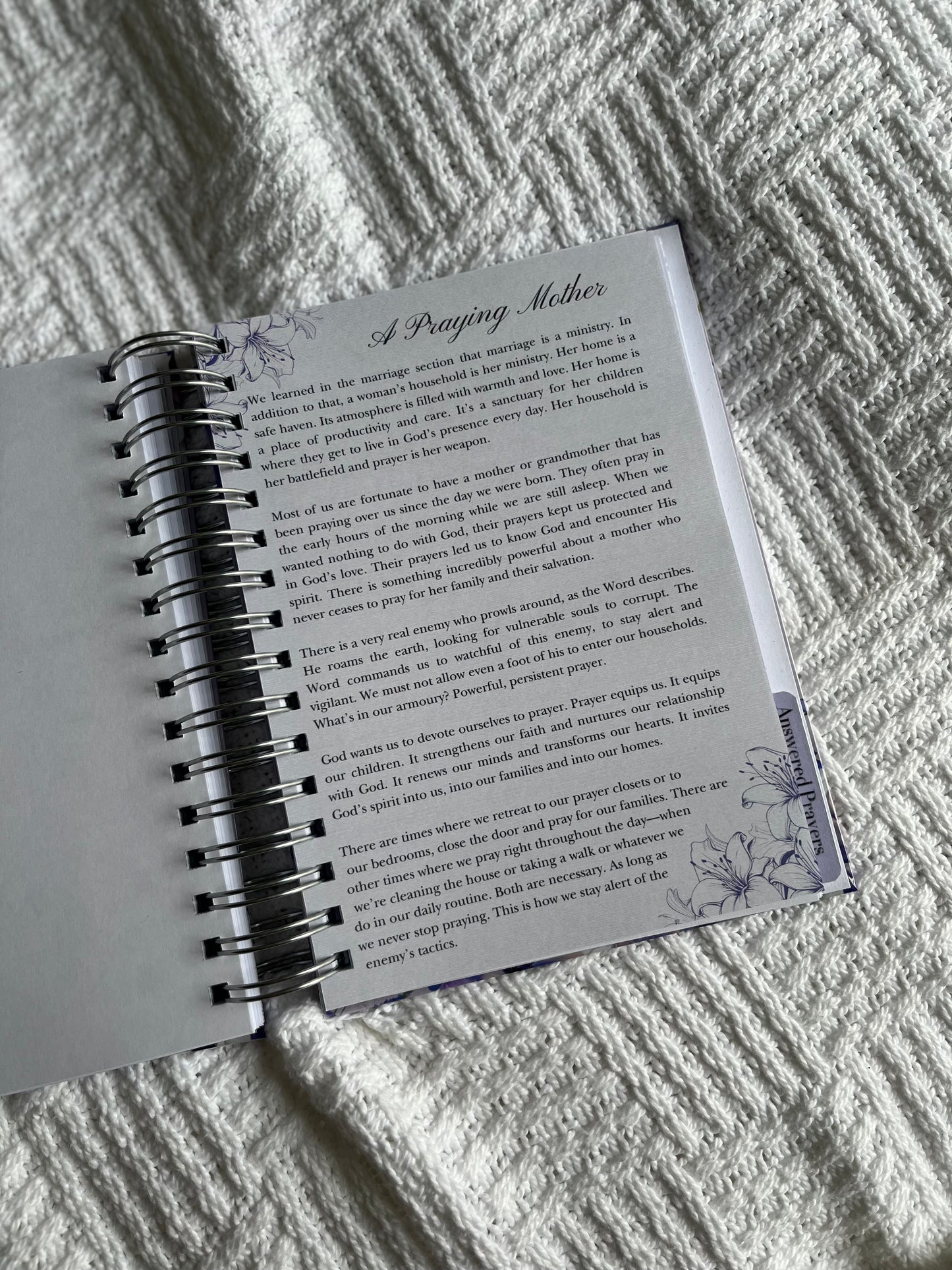 Personalised Purple Floral Devotional Journal for Mothers and Wives