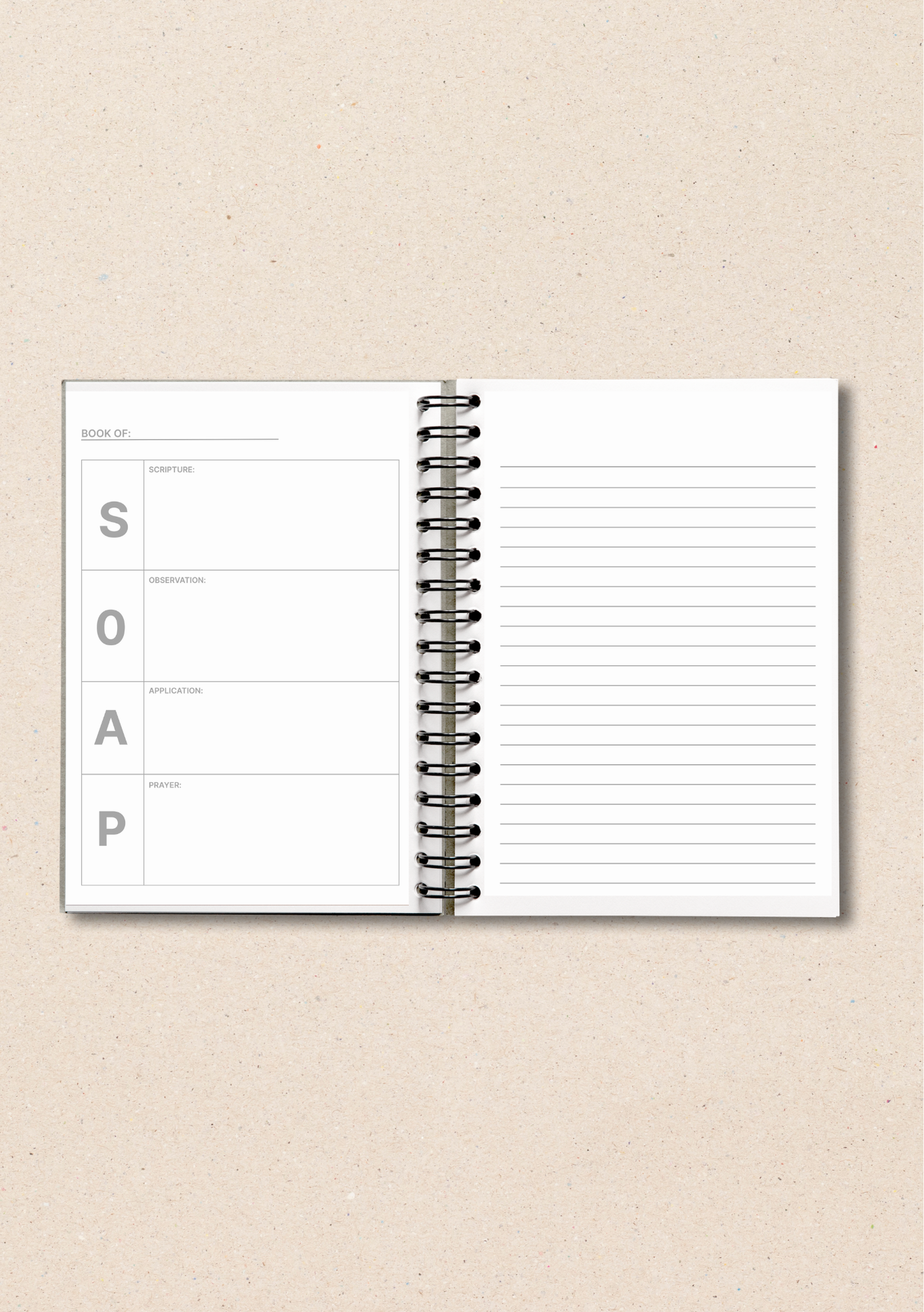 Customisable Christian Bible study journal with the SOAP Method for men