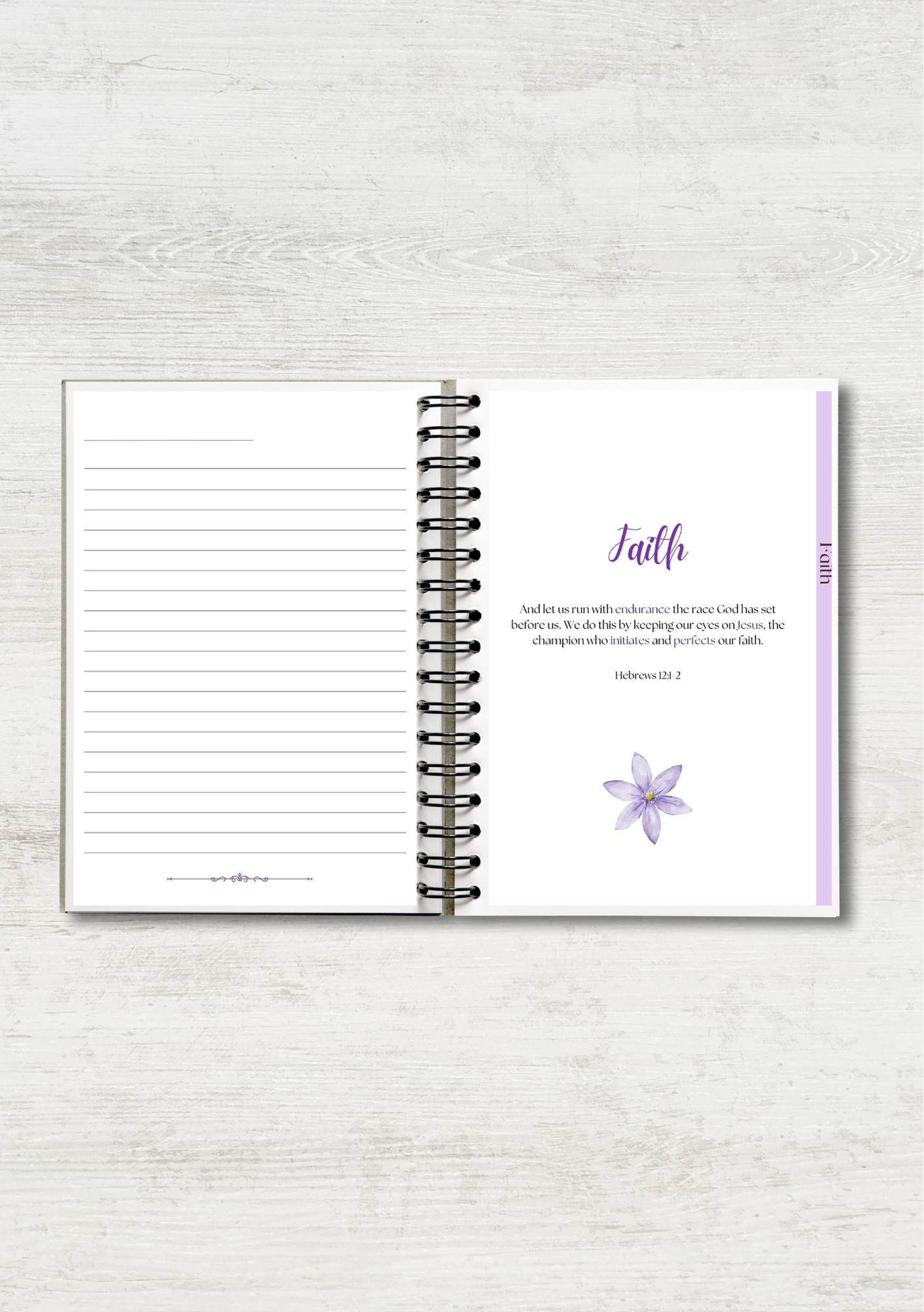 Purple Prayer Journal with Sections