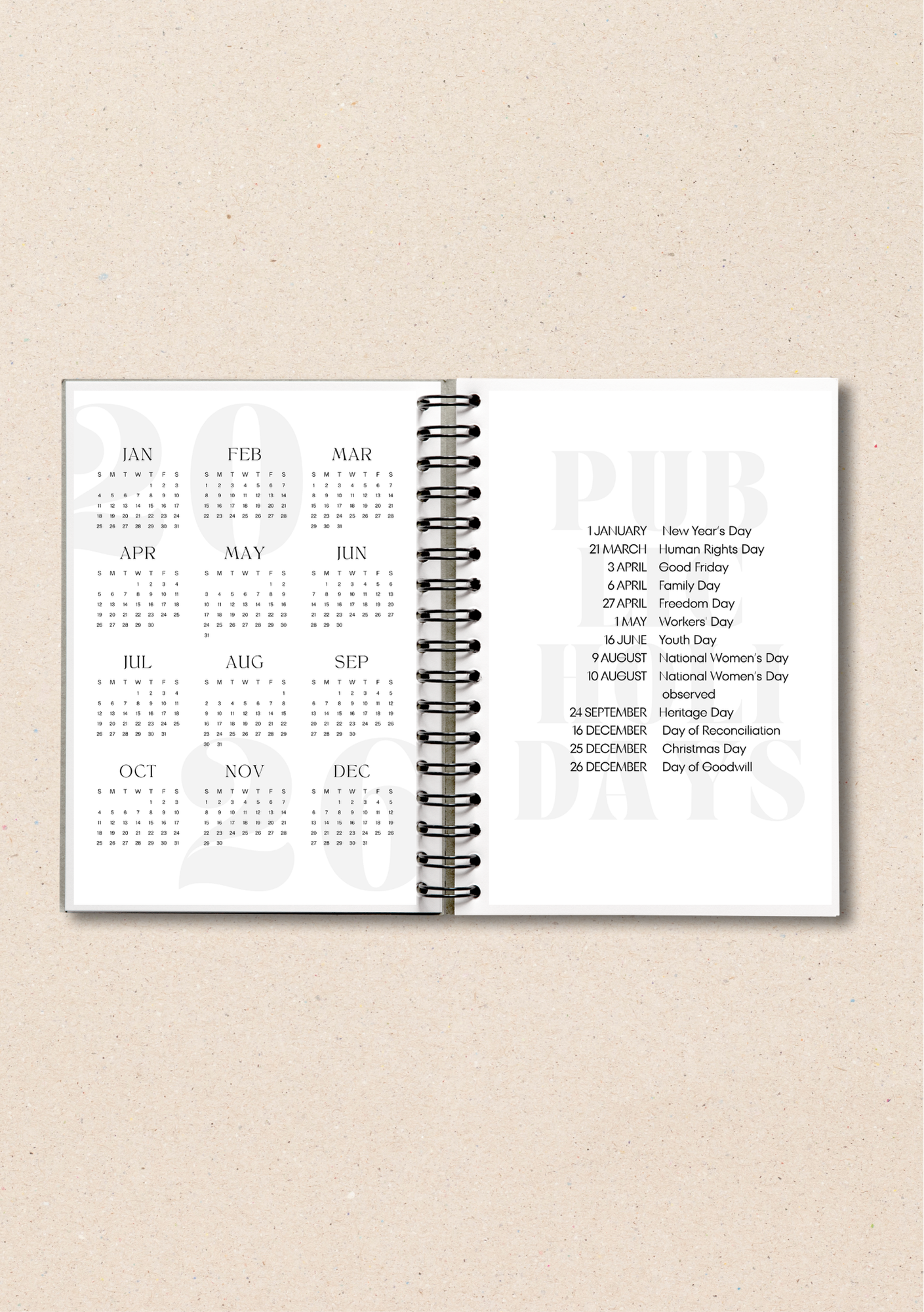 Customisable 2026 Undated Diary