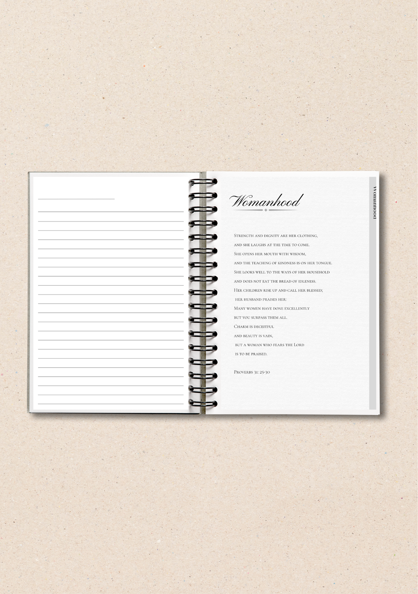 Customisable A5 Christian Devotional Journal with Bible verses and devotions for women