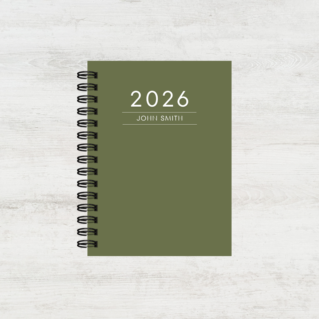 Personalised Men's 2026 Undated Diary (Multiple Colours)