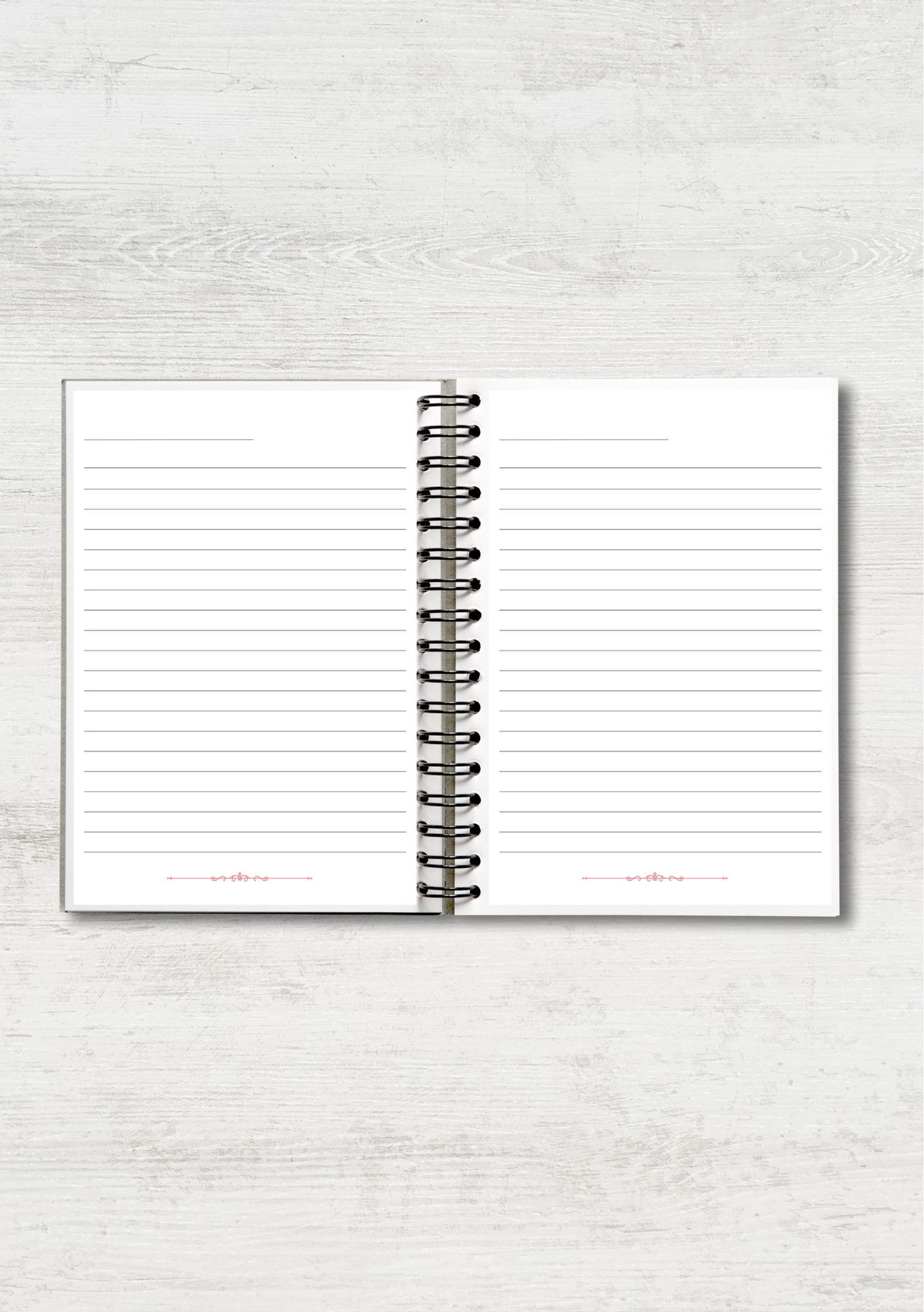 Pink Line Art Floral Prayer Journal with Sections
