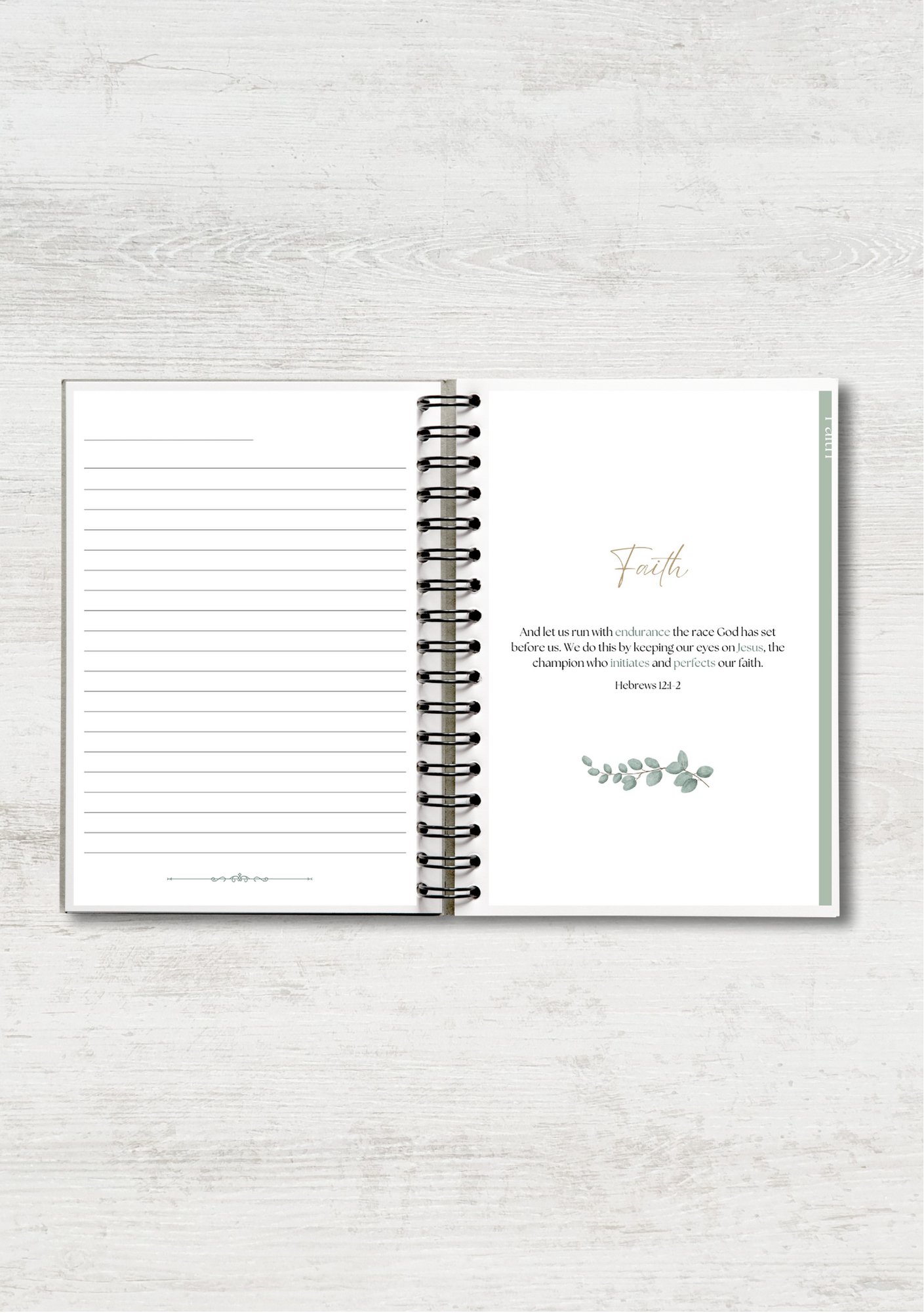 Eucalyptus Leaf Prayer Journal with Sections