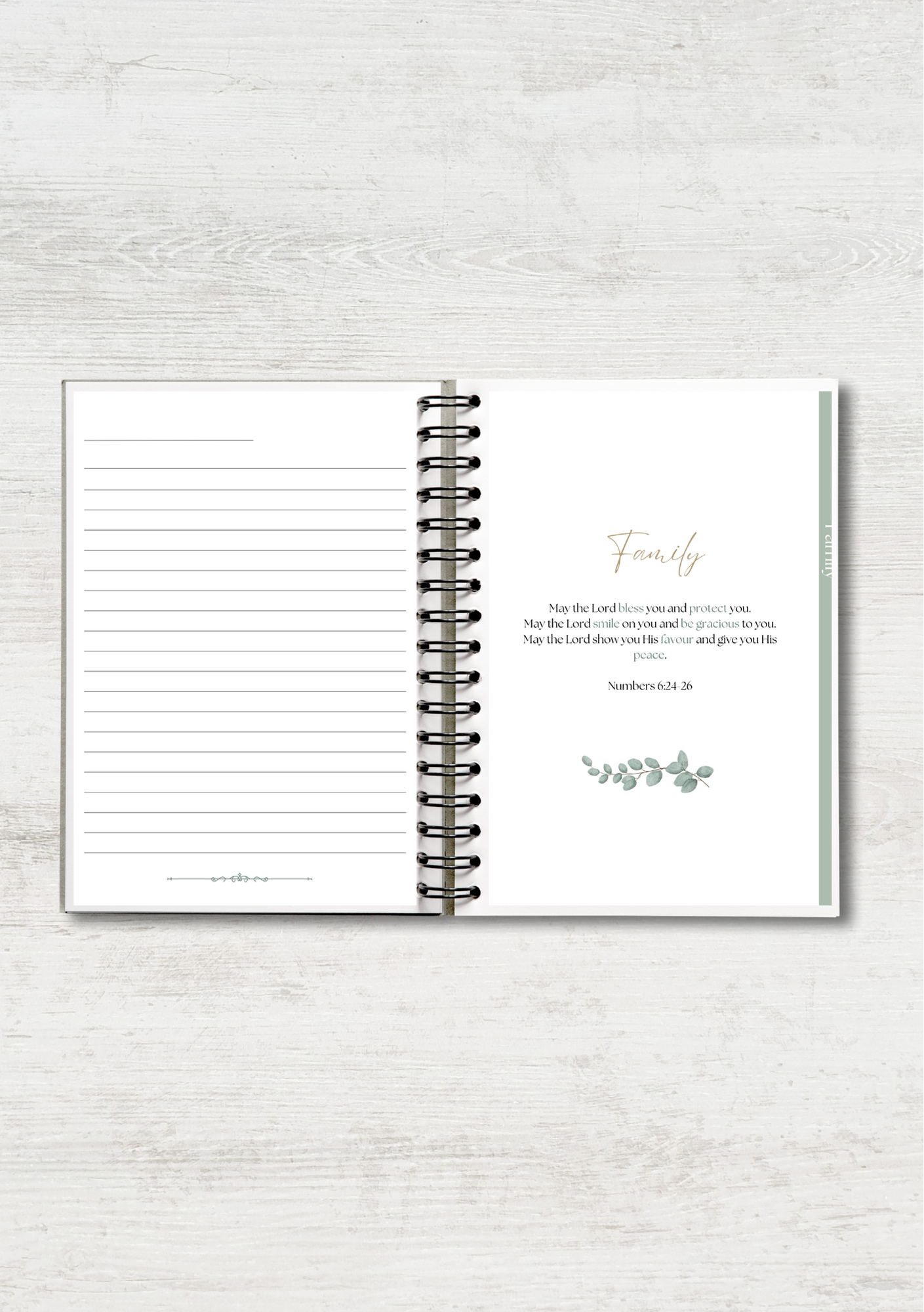 Eucalyptus Leaf Prayer Journal with Sections