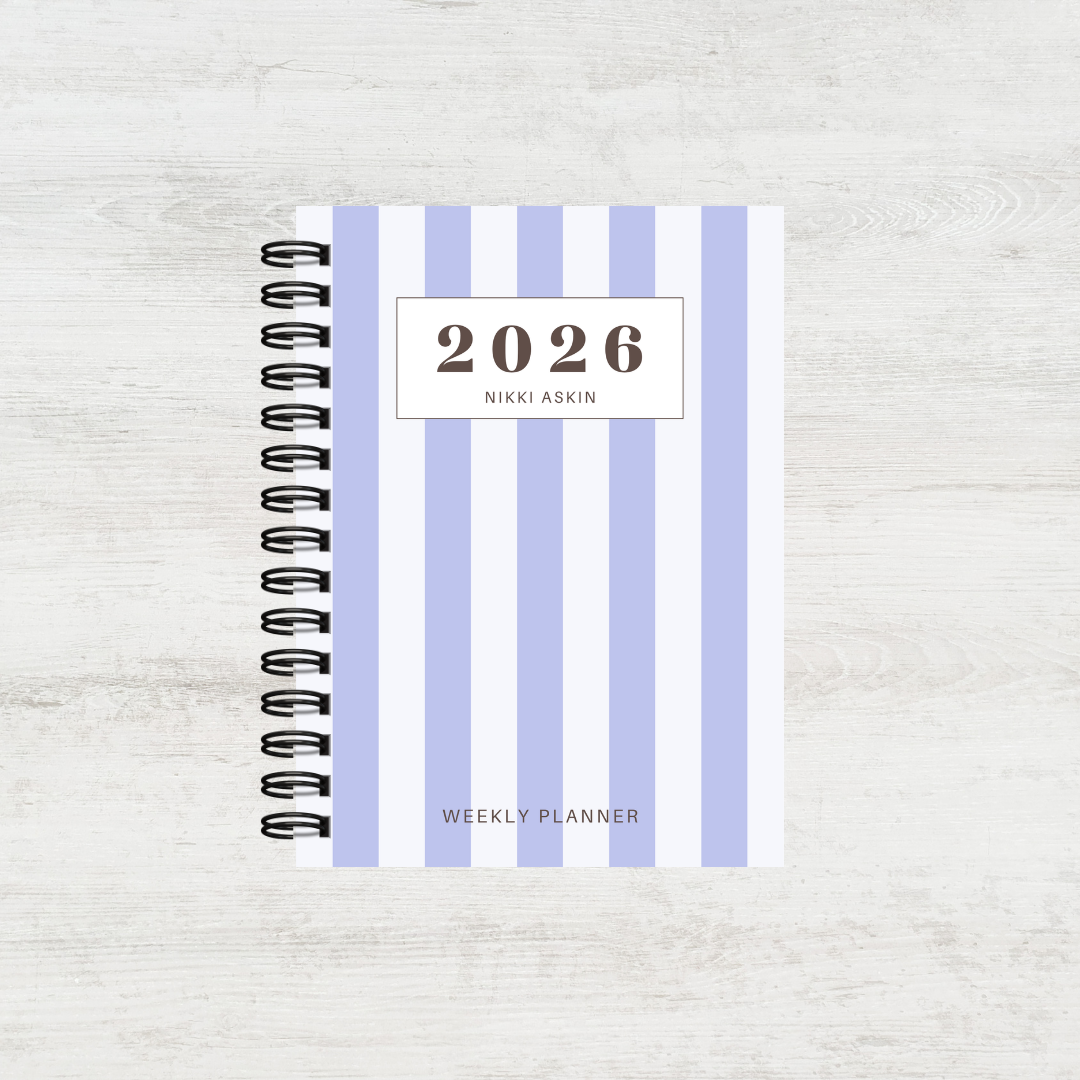 Pastel Striped 2026 Combined Weekly Planner + Notebook (Undated)