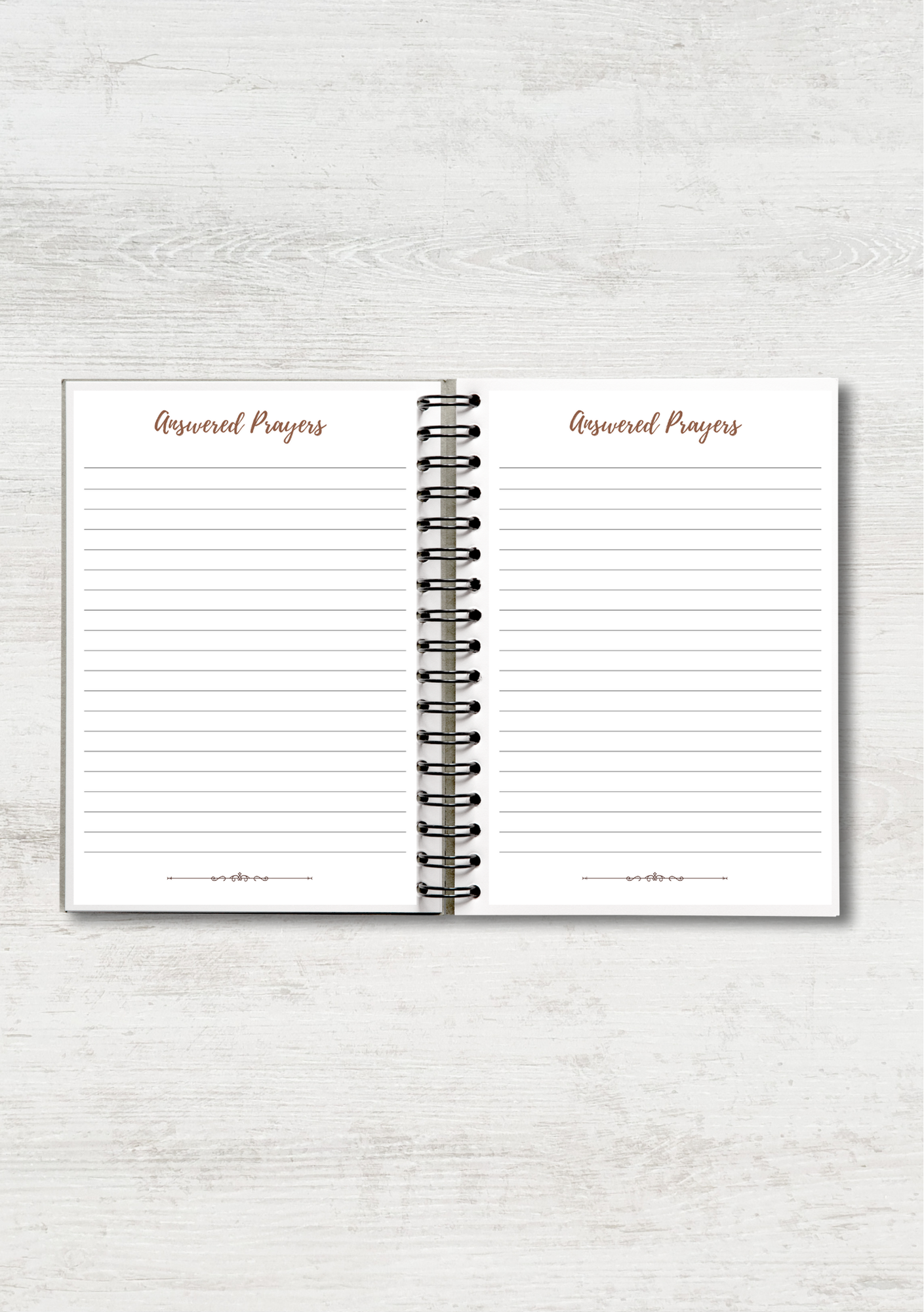 Pink Line Art Floral Prayer Journal with Sections