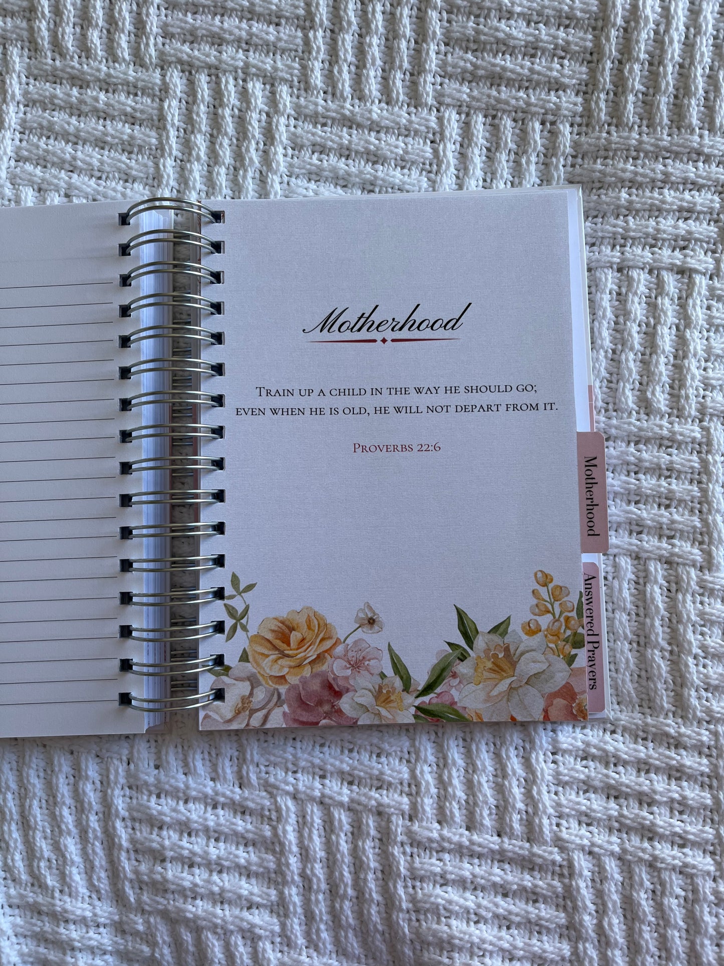 Personalised Devotional Journal for Mothers & Wives in Floral Pink and Yellow
