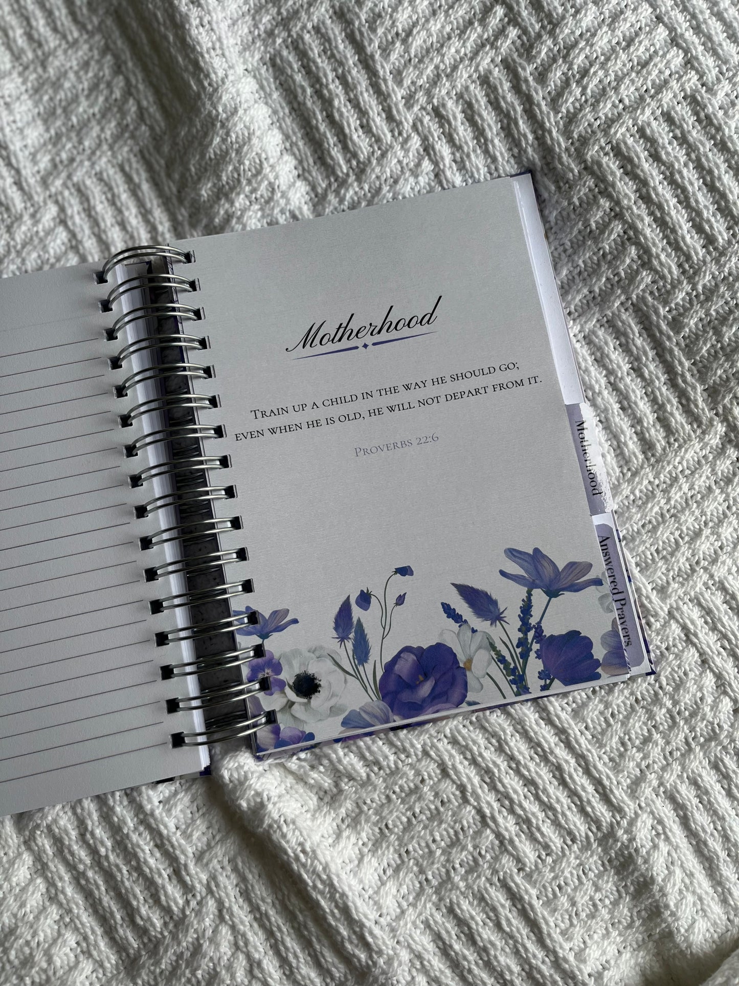 Personalised Purple Floral Devotional Journal for Mothers and Wives