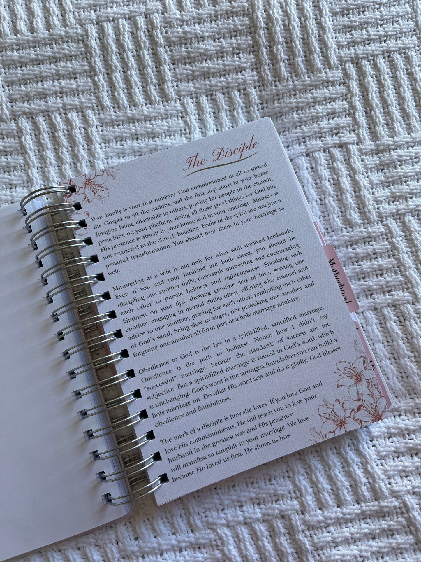 Personalised Devotional Journal for Mothers & Wives in Floral Pink and Yellow