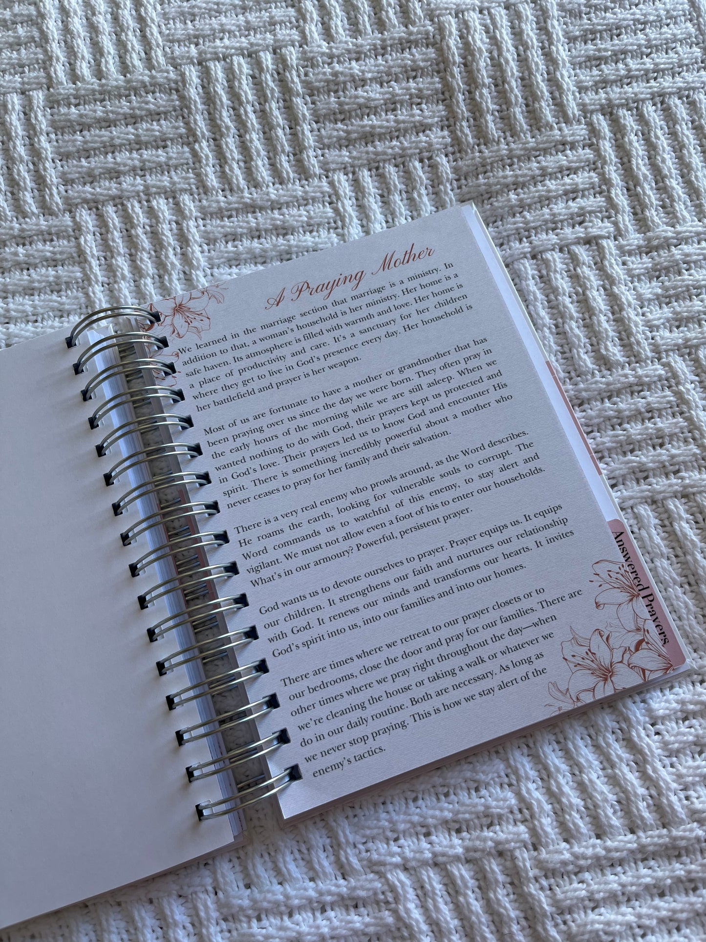 Personalised Devotional Journal for Mothers & Wives in Floral Pink and Yellow