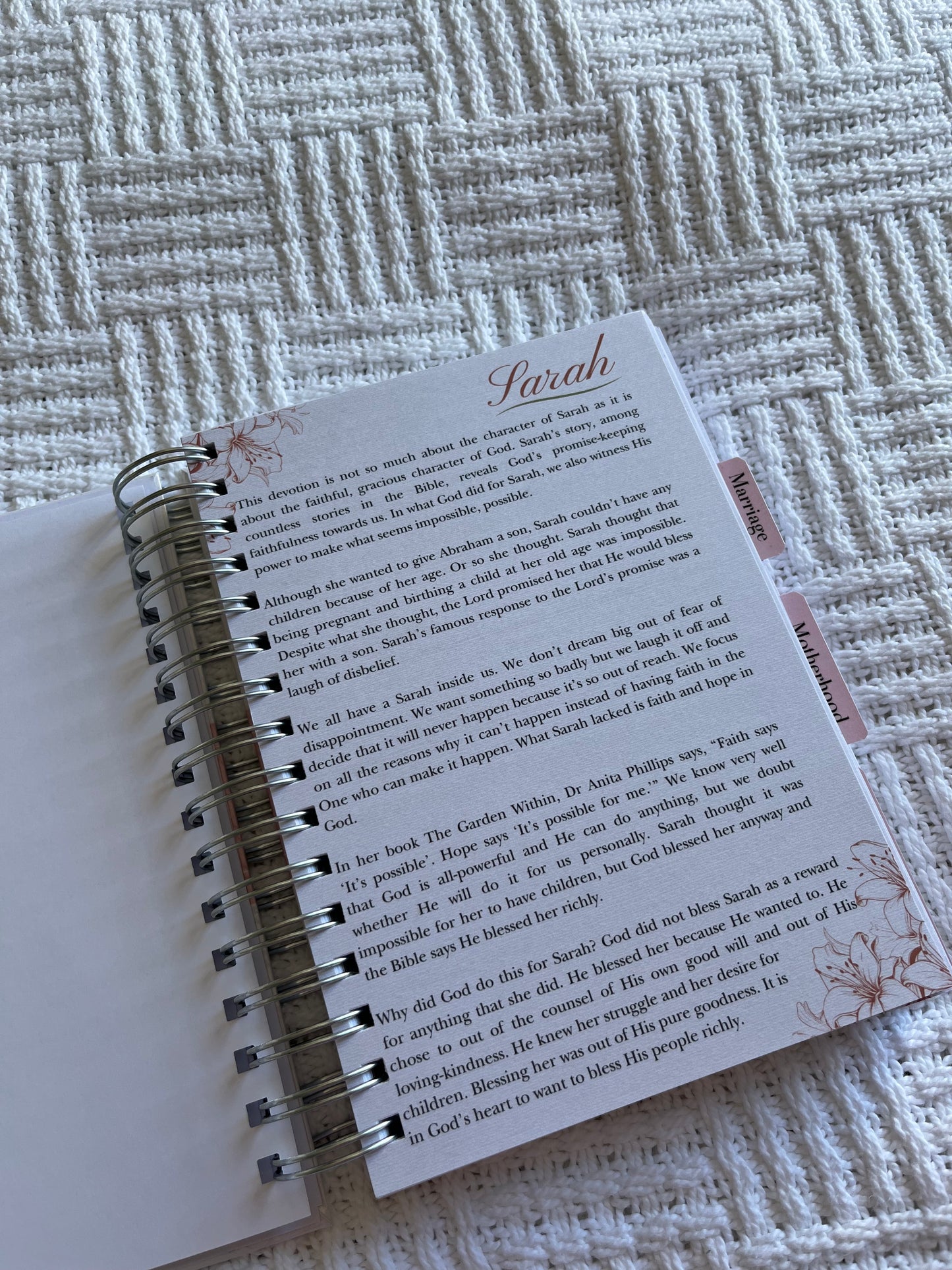 Personalised Devotional Journal for Mothers & Wives in Floral Pink and Yellow