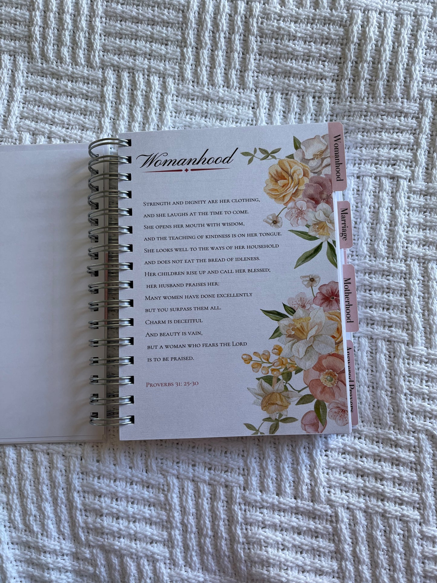Personalised Devotional Journal for Mothers & Wives in Floral Pink and Yellow