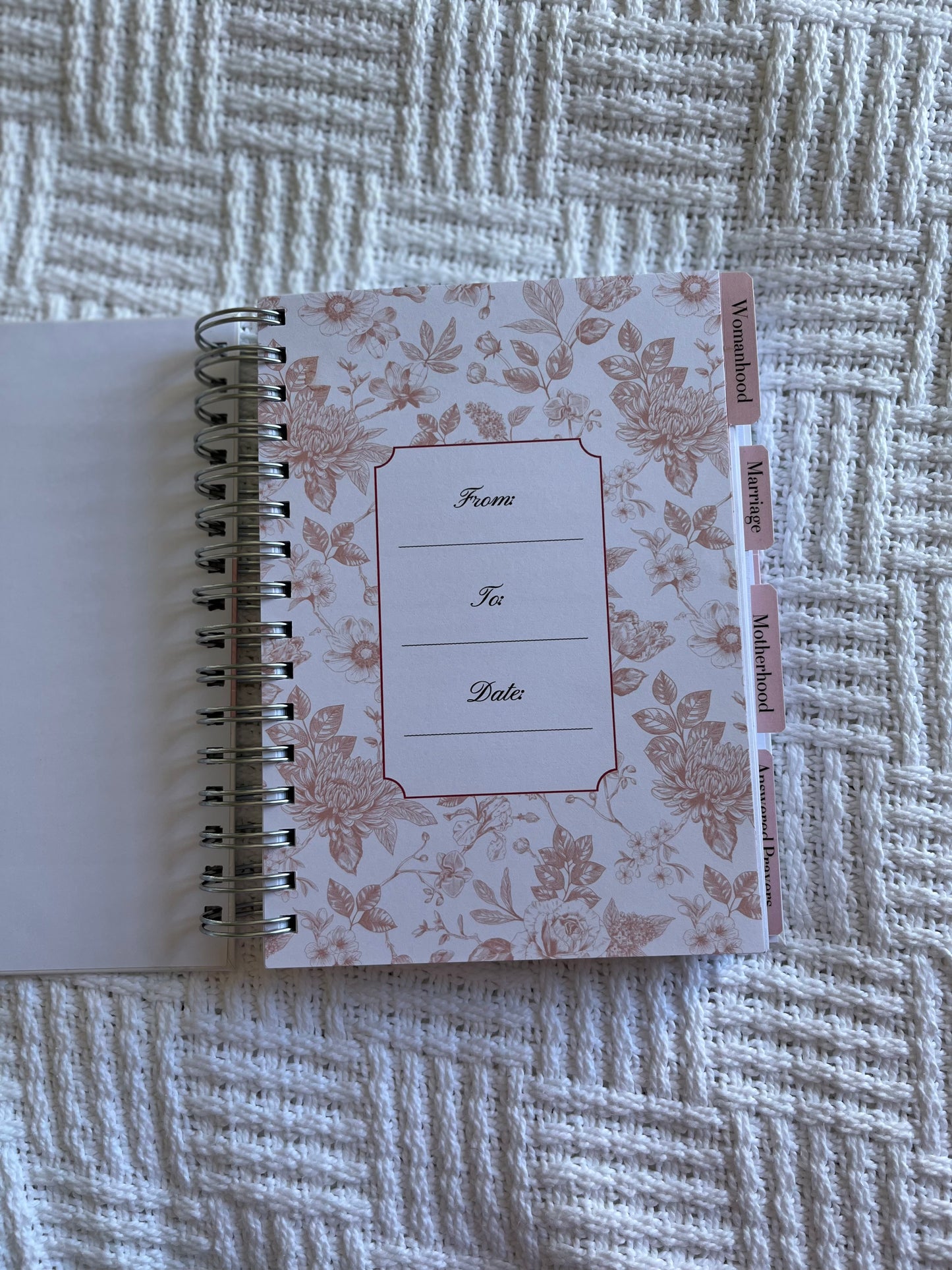 Personalised Devotional Journal for Mothers & Wives in Floral Pink and Yellow