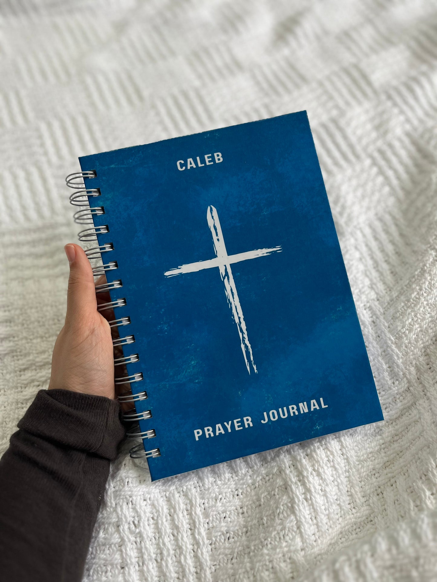 Personalised Blue Guided Prayer Journal For Men