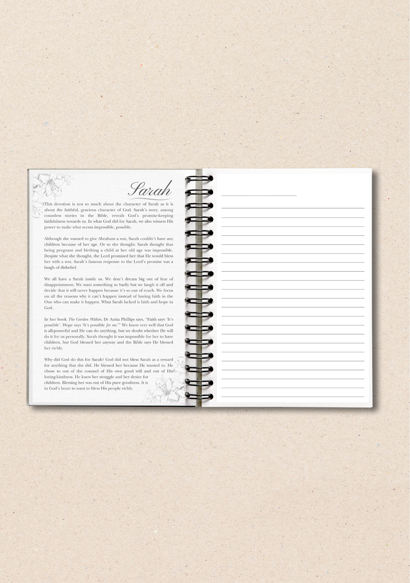Customisable A5 Christian Devotional Journal with Bible verses and devotions for women