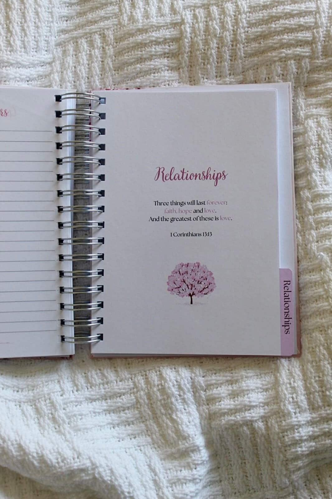 Cherry Blossom Pink Prayer Journal with Sections