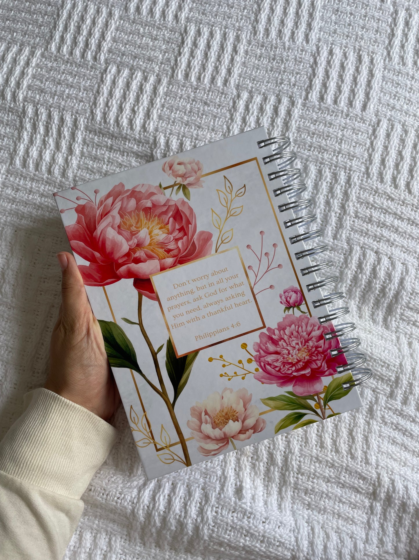 Personalised A5 Christian Prayer Journal with Bible verses for women--thoughtful gift idea