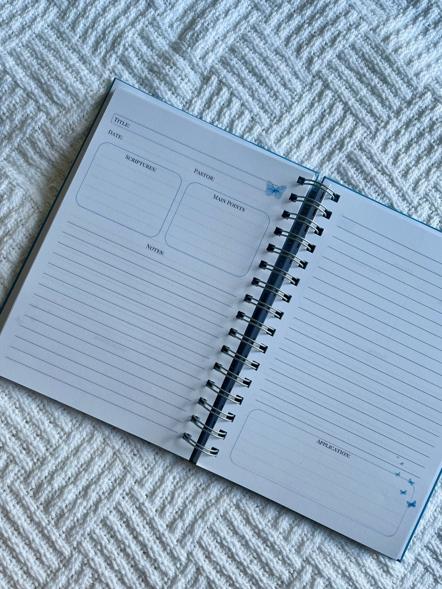 Personalised Blue Sermon Notebook