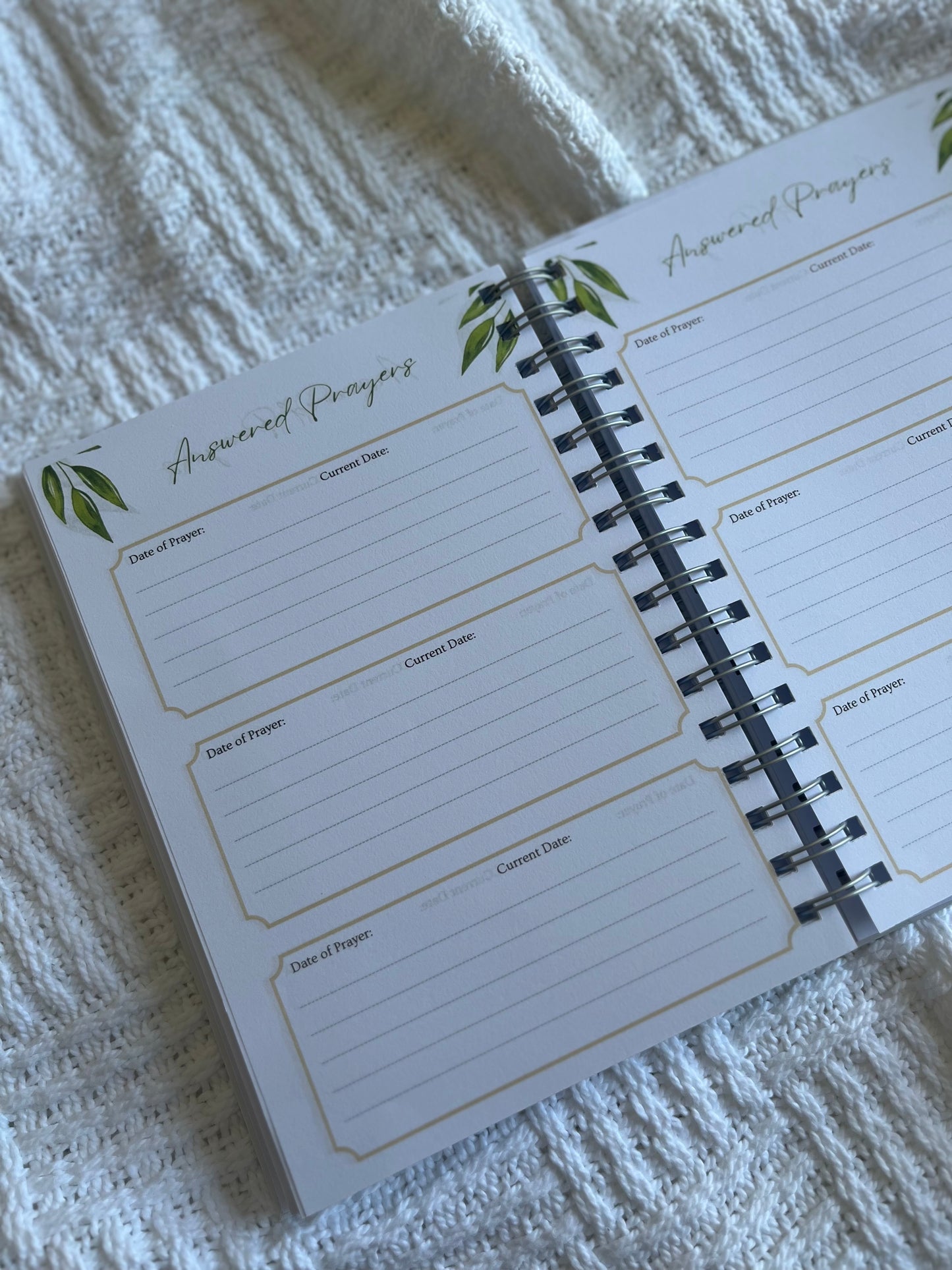 Personalised Green & Gold Guided Prayer Journal