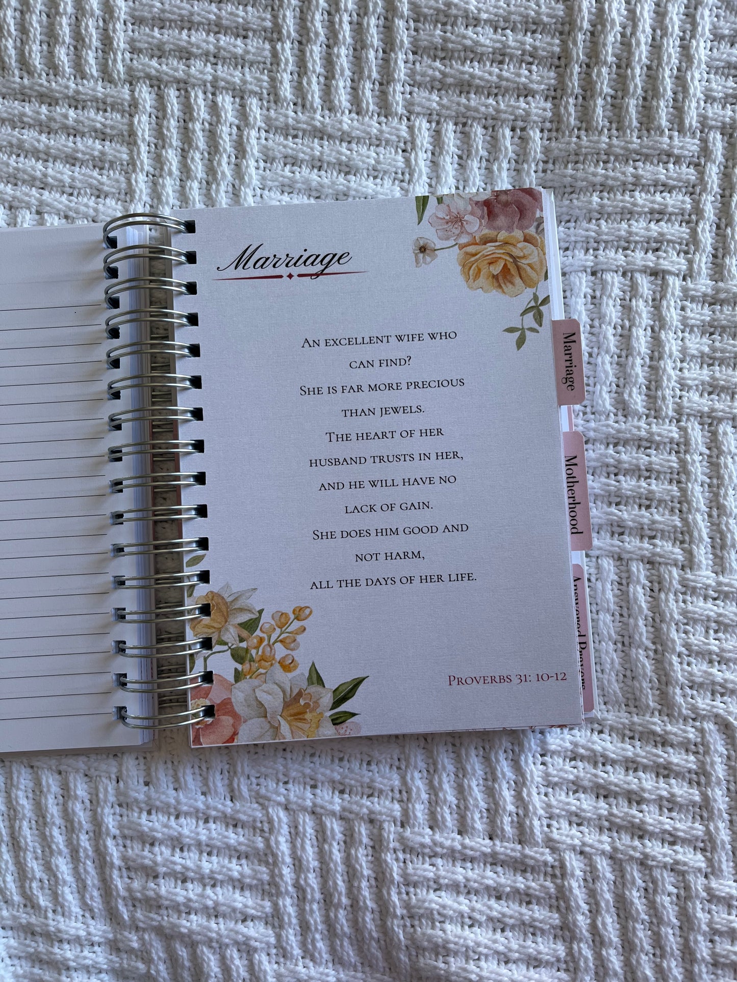 Personalised Devotional Journal for Mothers & Wives in Floral Pink and Yellow