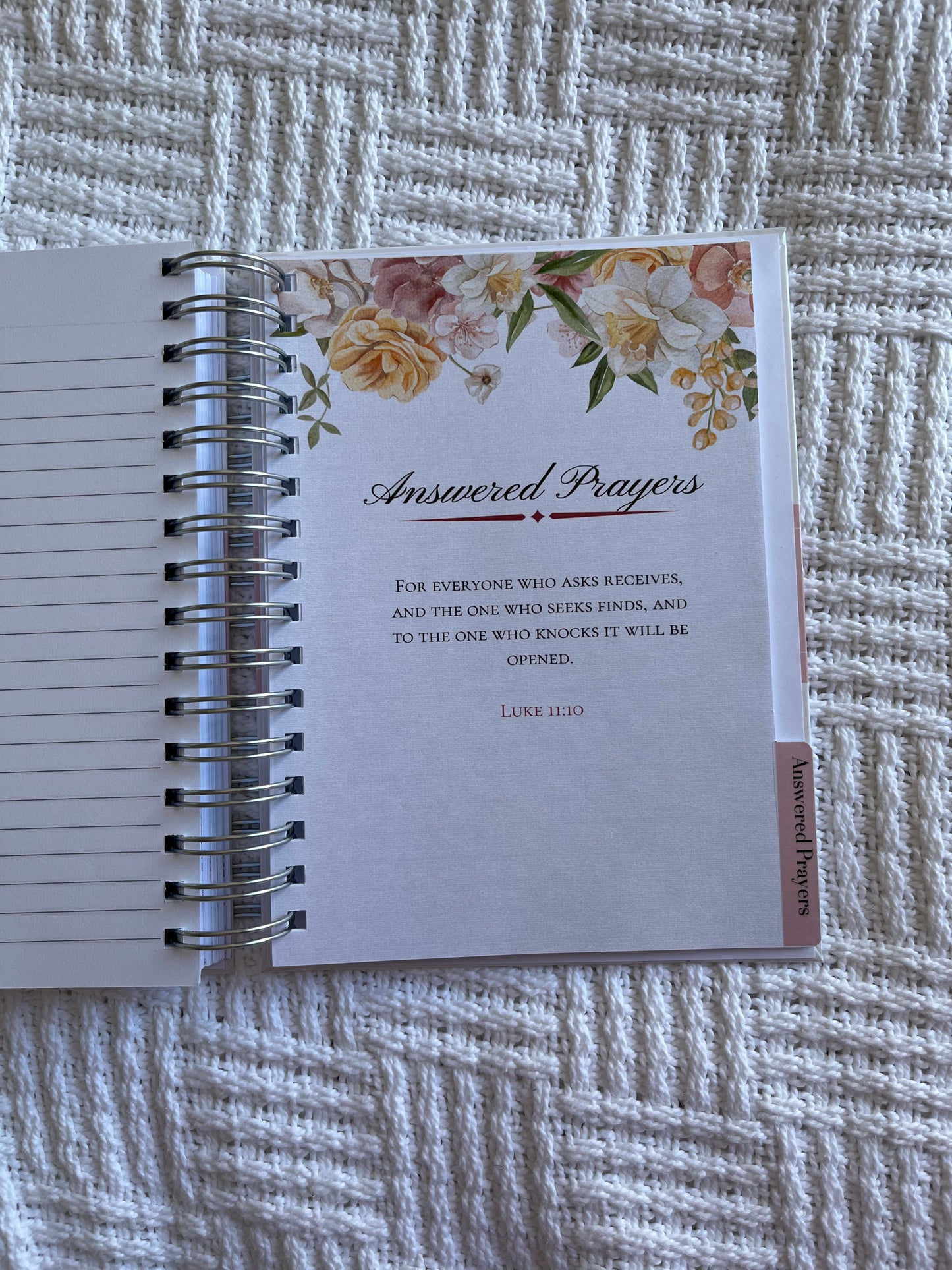 Personalised Devotional Journal for Mothers & Wives in Floral Pink and Yellow