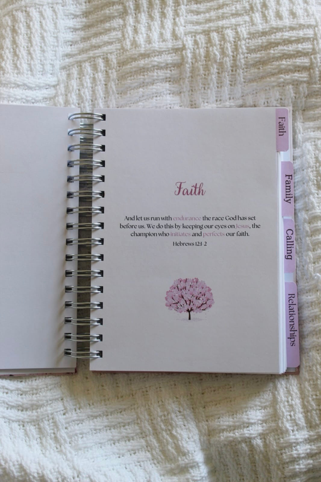 Cherry Blossom Pink Prayer Journal with Sections