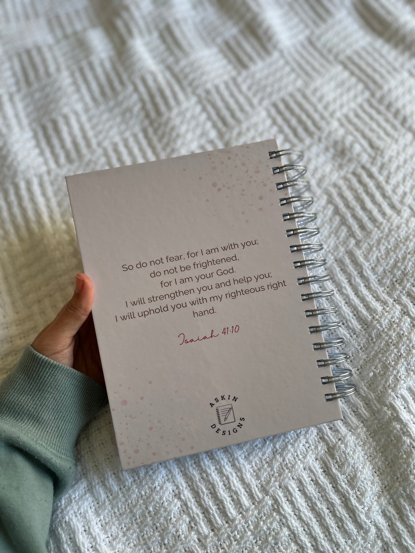 Personalised Christian Prayer and Bible study journal in one, with Bible verses for women and the SOAP method