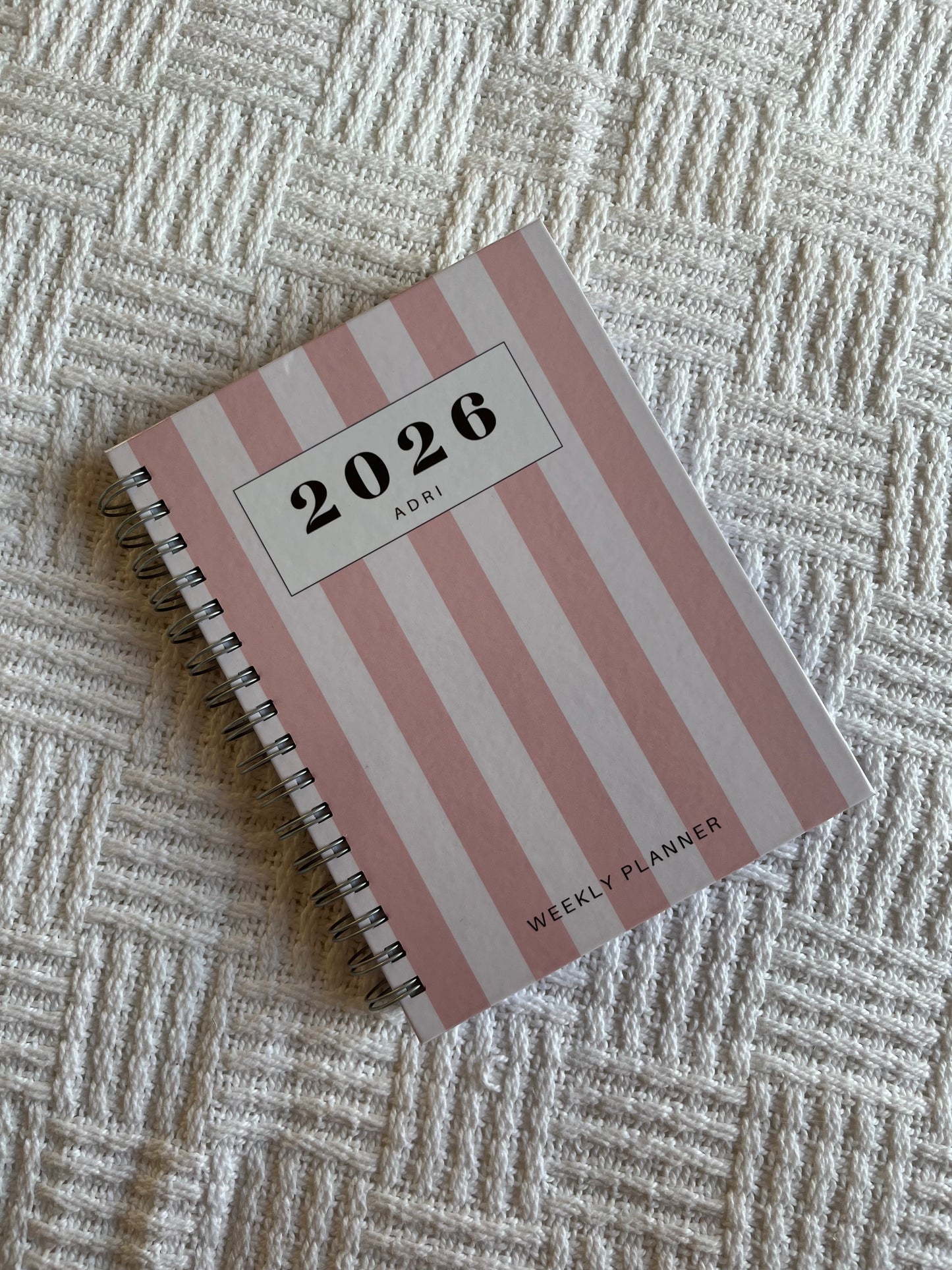 Pastel Striped 2026 Combined Weekly Planner + Notebook (Undated)