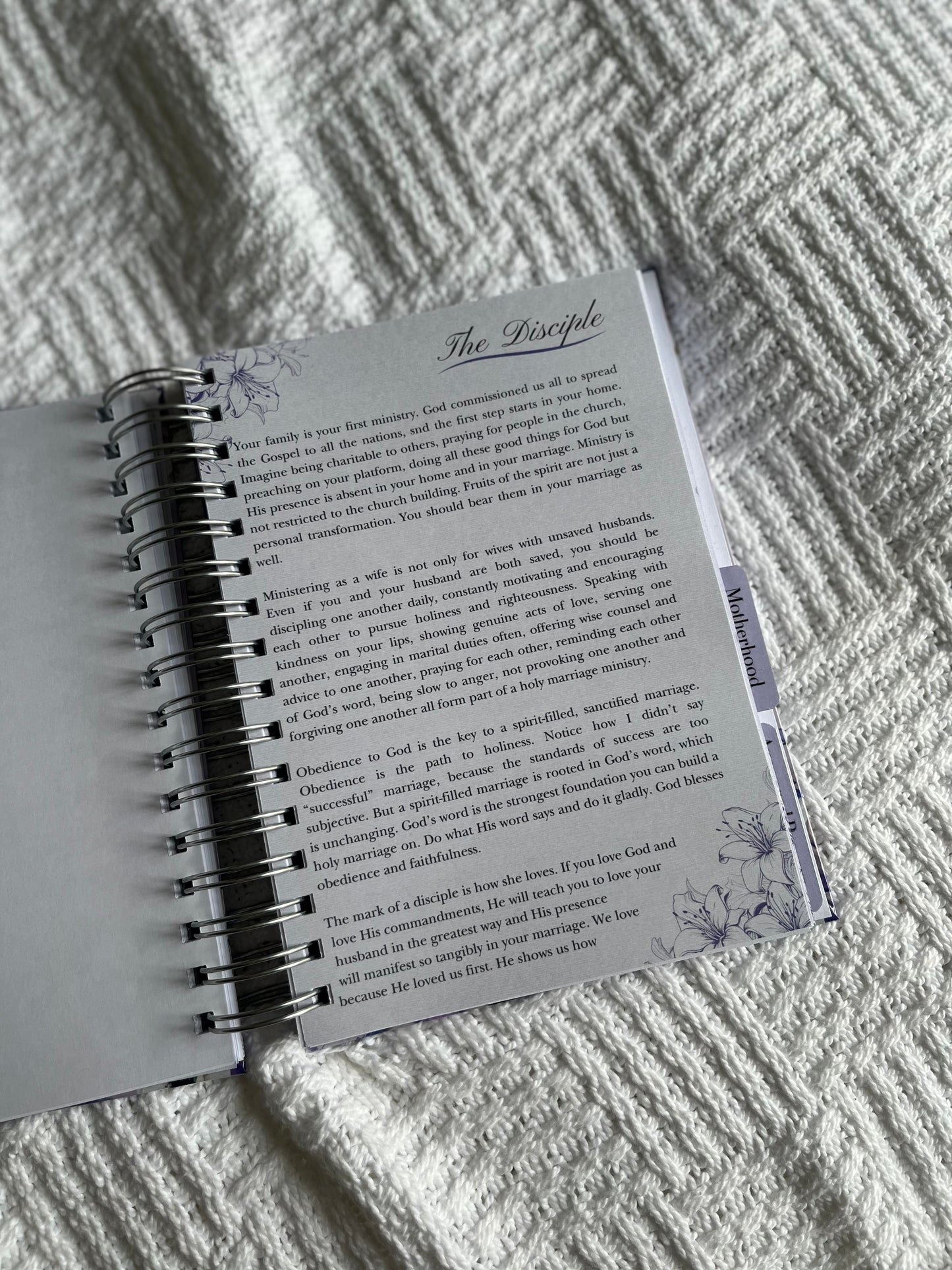 Personalised Purple Floral Devotional Journal for Mothers and Wives