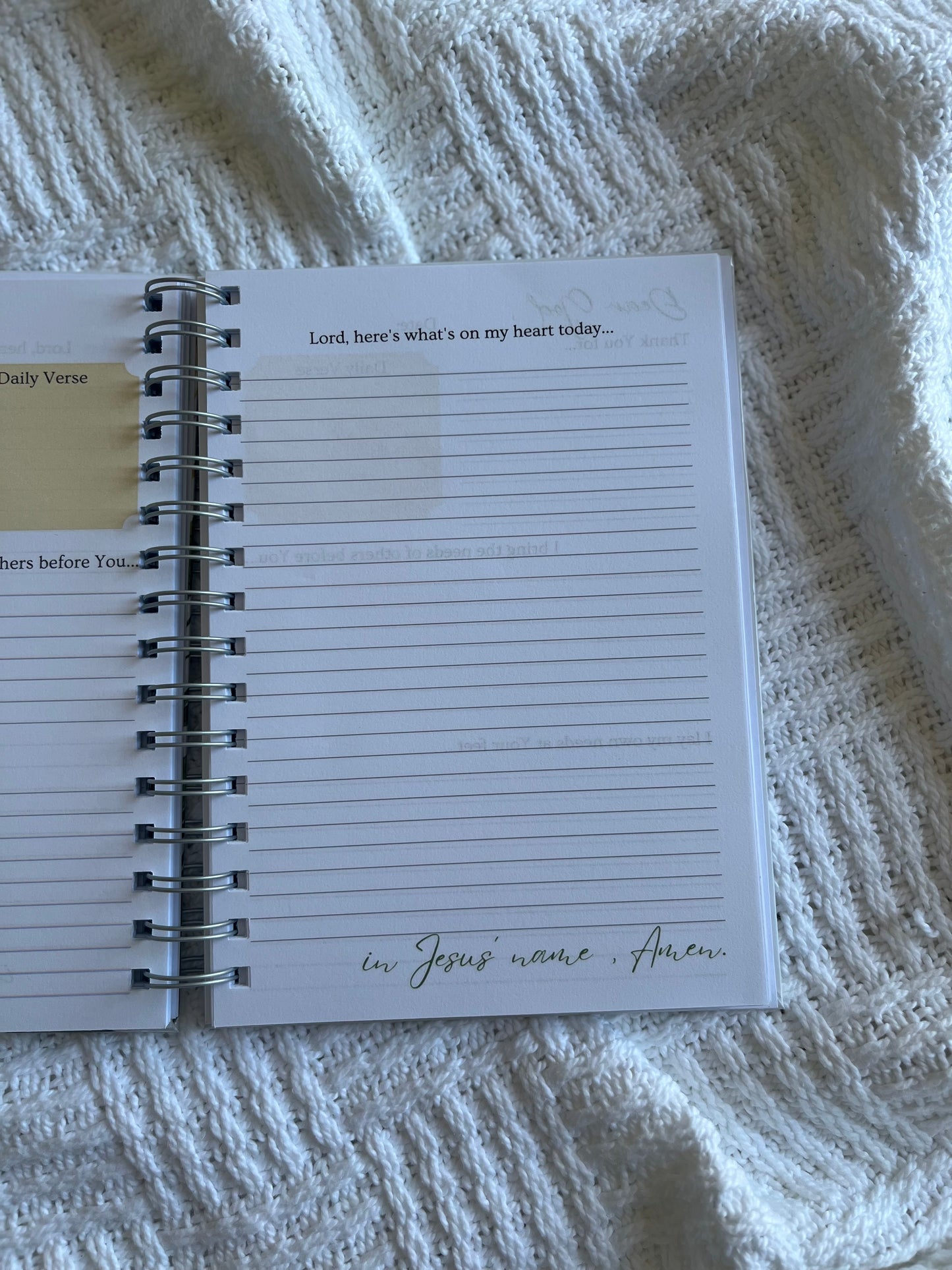 Personalised Green & Gold Guided Prayer Journal