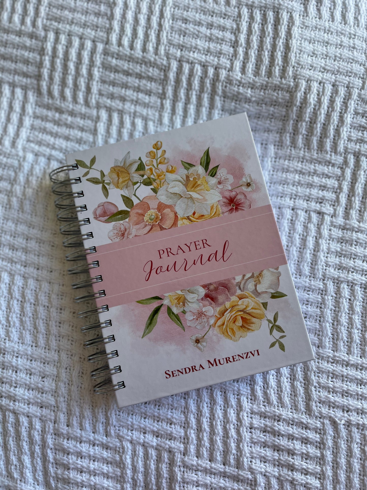 Personalised Devotional Journal for Mothers & Wives in Floral Pink and Yellow