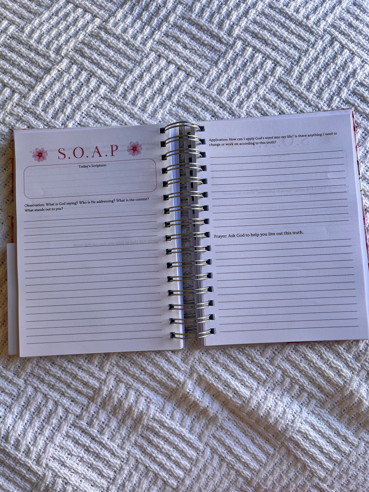 Personalised Floral Prayer & Bible Study Journal in One