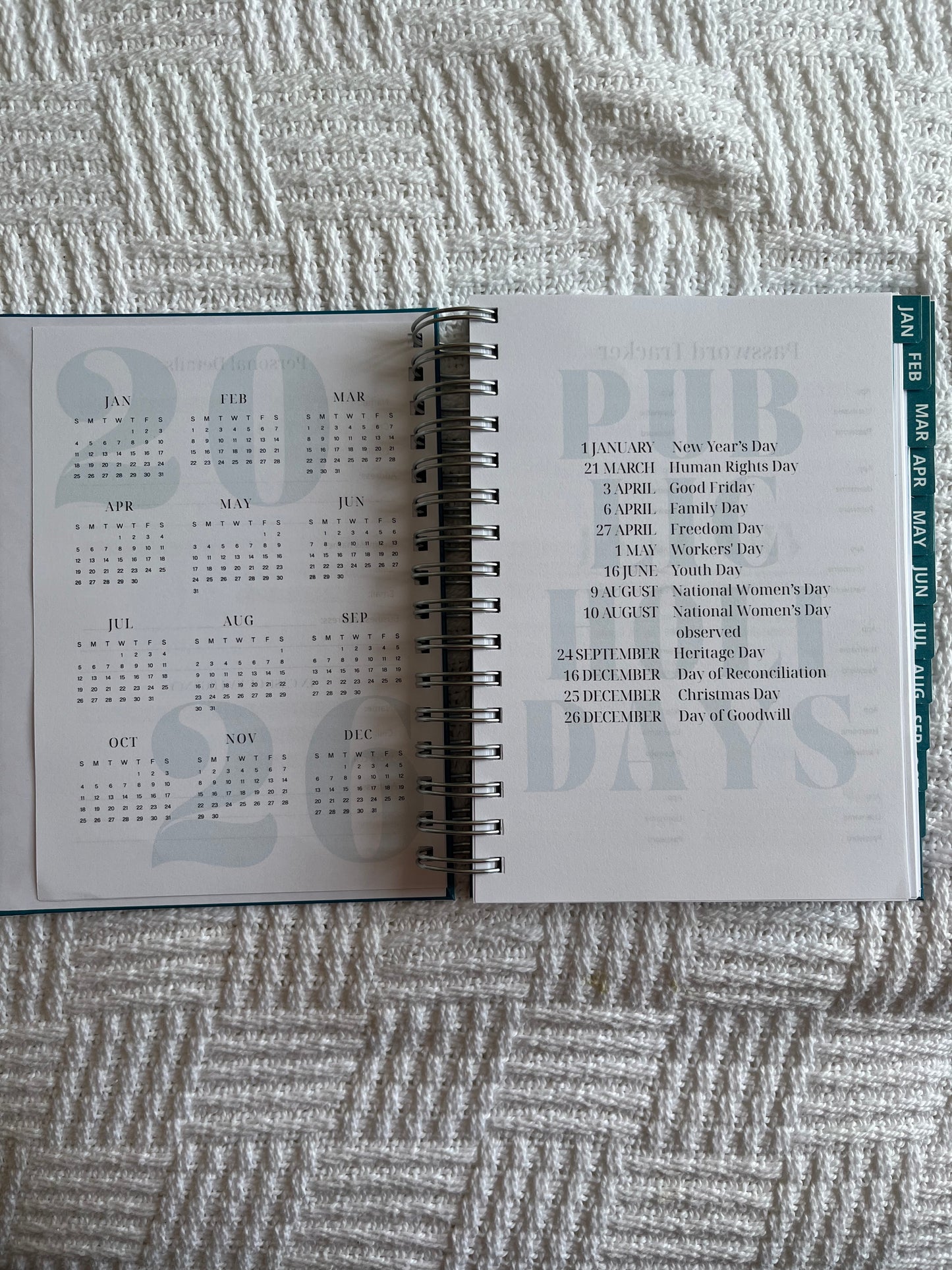 Personalised Women's 2026 Undated Diary (Multiple Colours)