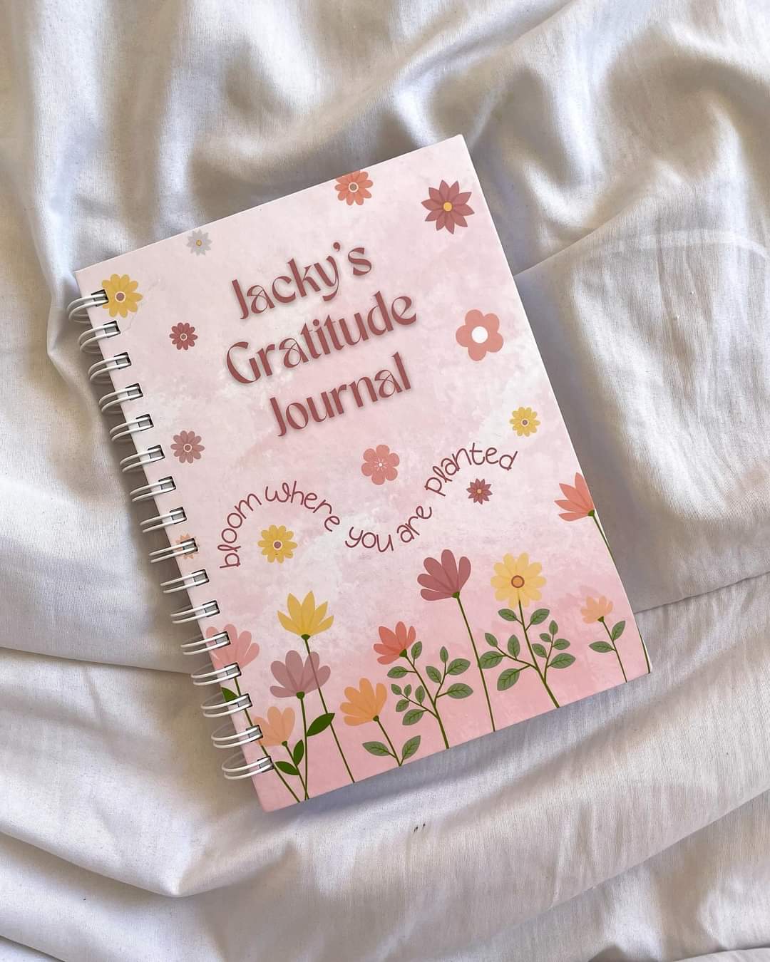 Pink Floral Bulleted Gratitude Journal
