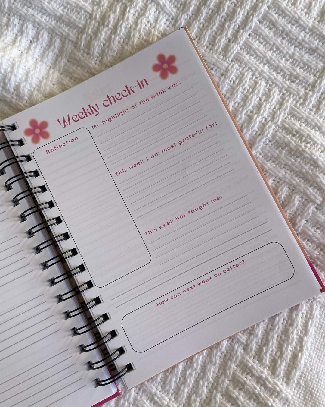 Personalised Gratitude Journal with daily and weekly reflections