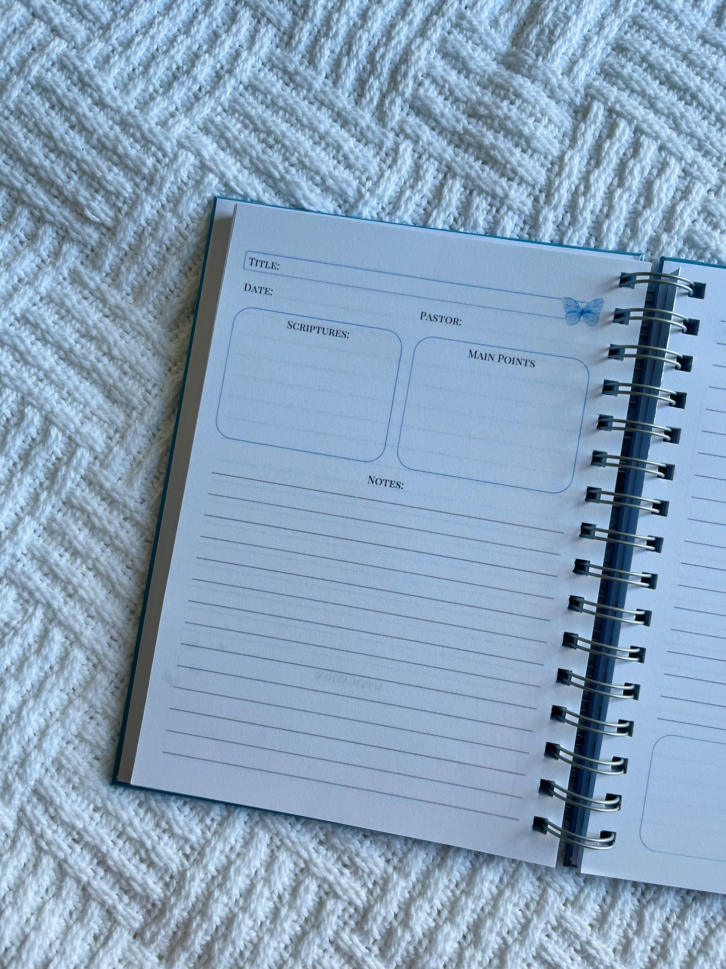 Personalised Blue Sermon Notebook