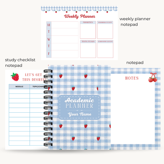 Gingham Strawberry Student Survival Kit
