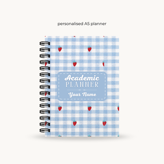 Gingham Strawberry 6-month Undated Varsity Academic Planner