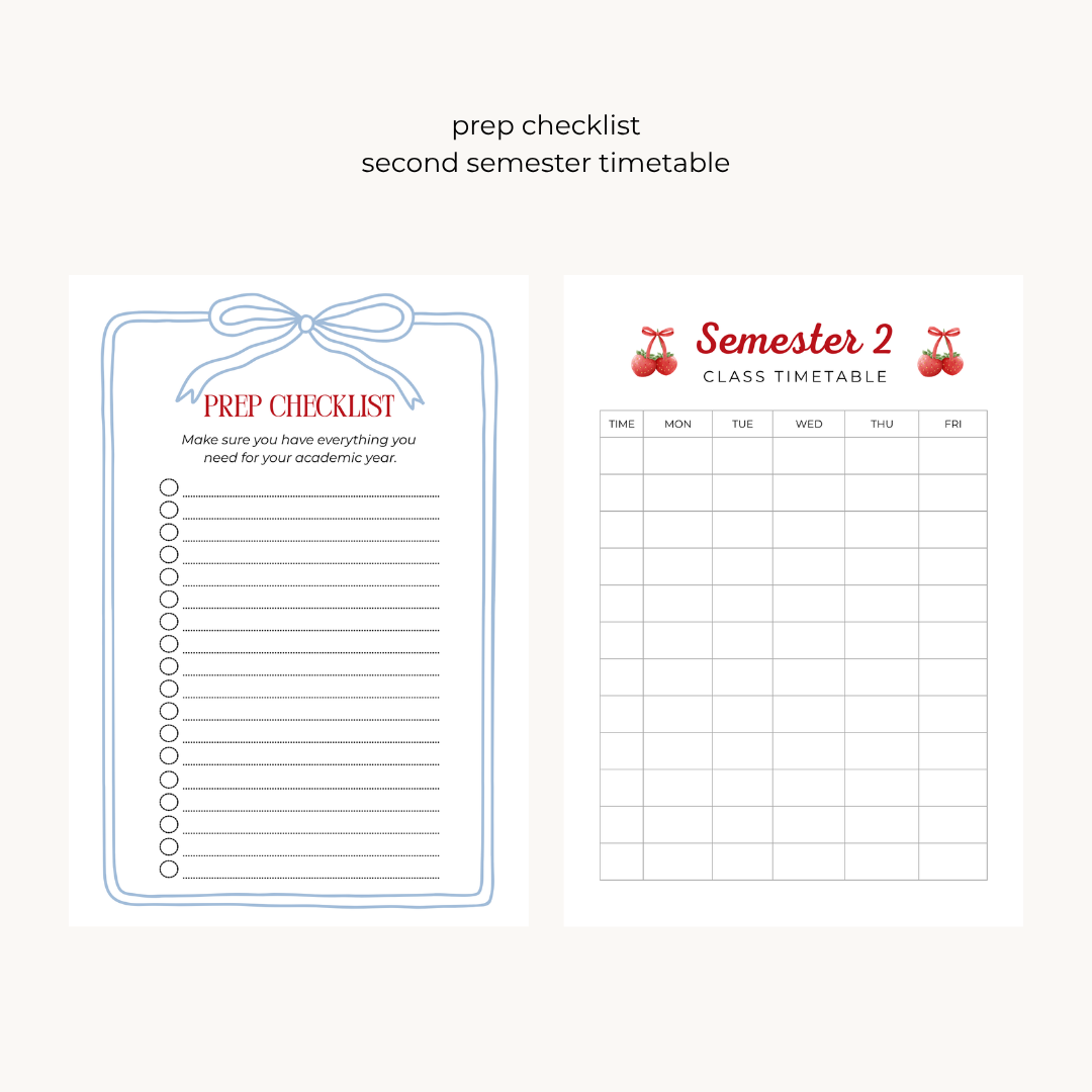 Gingham Strawberry Student Survival Kit