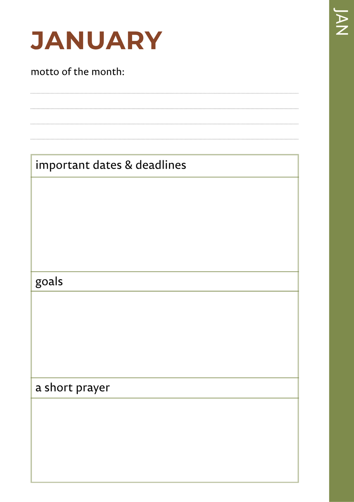 Moss Varsity Academic Planner